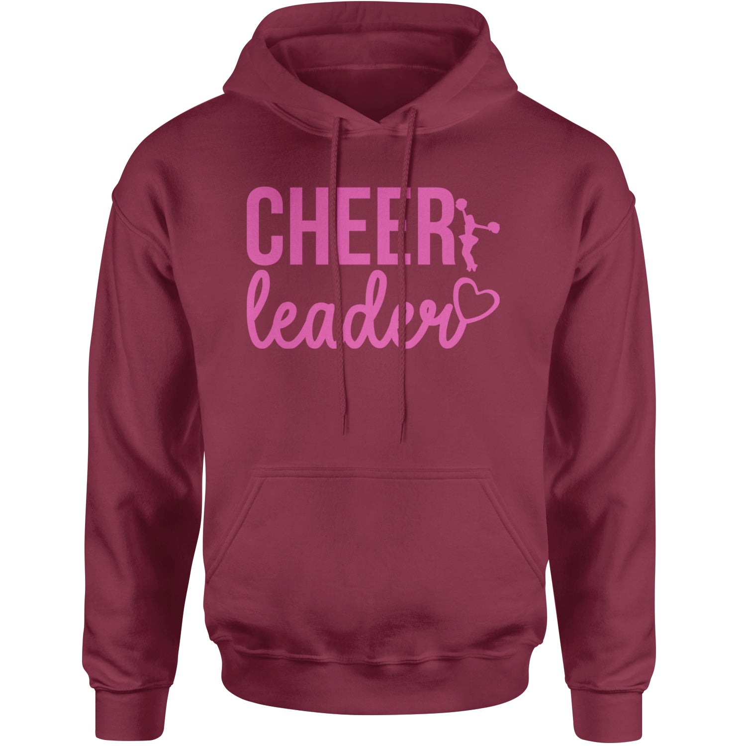 Cheerleader Heart Love Adult Hoodie Sweatshirt Maroon