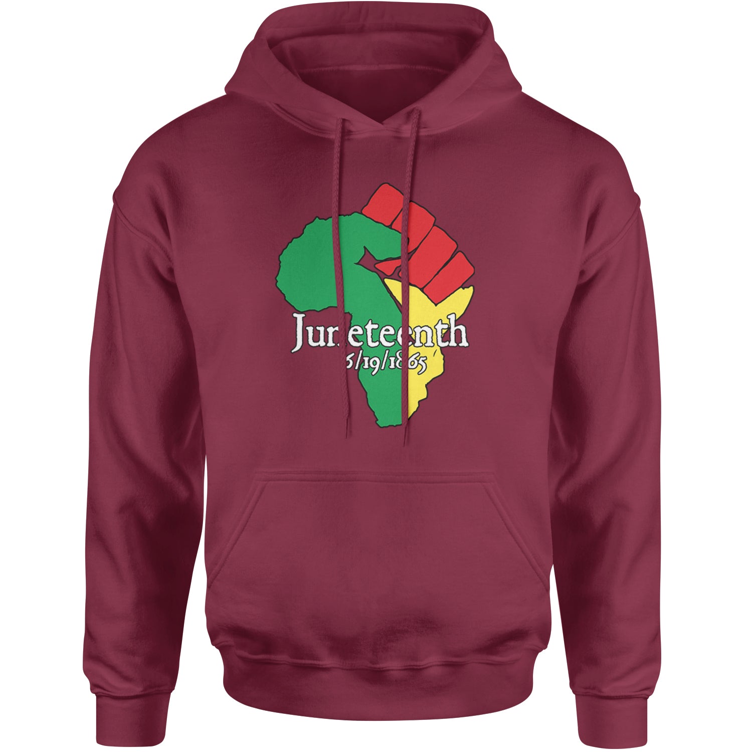 Juneteenth Raised Fist Africa Celebrate Emancipation Day Adult Hoodie Sweatshirt Maroon