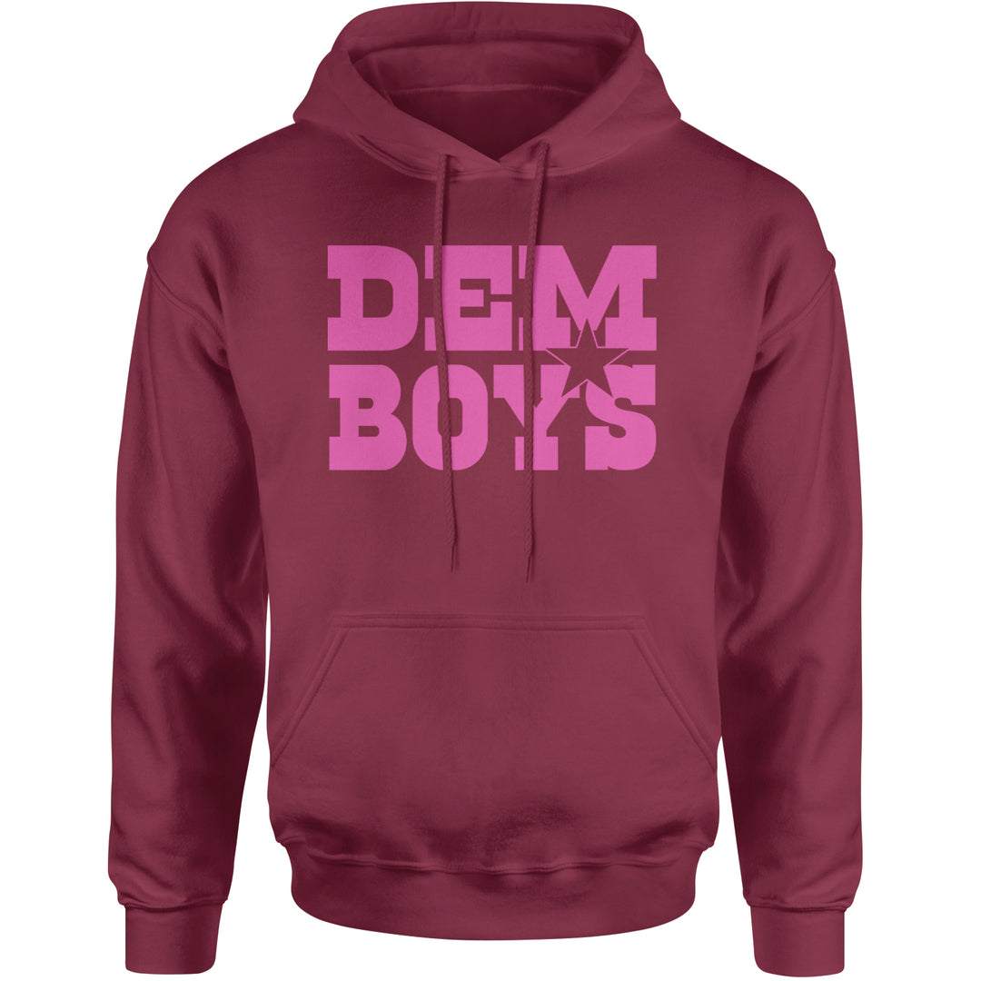 Dem Boys Hot Pink Dallas  Adult Hoodie Sweatshirt Maroon