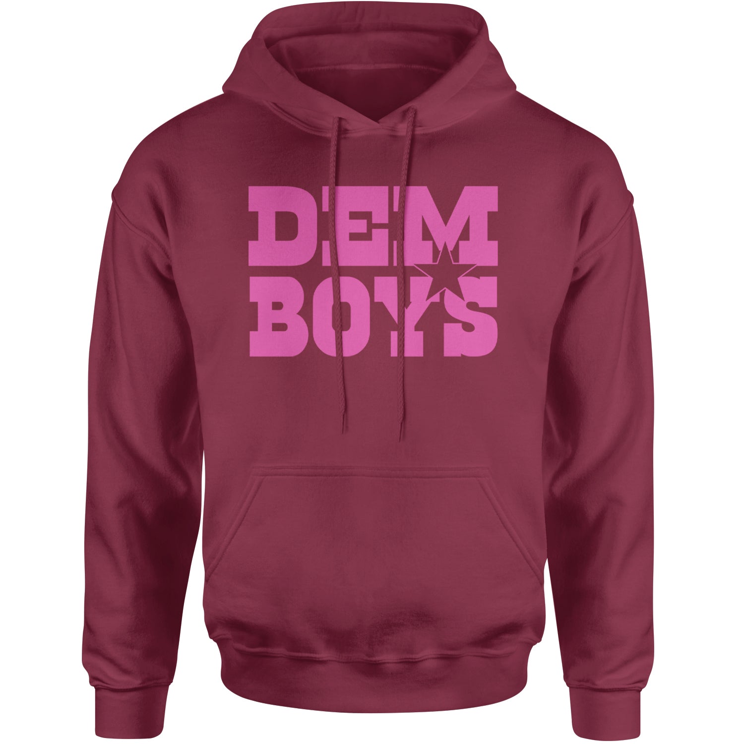 Dem Boys Hot Pink Dallas  Adult Hoodie Sweatshirt Maroon