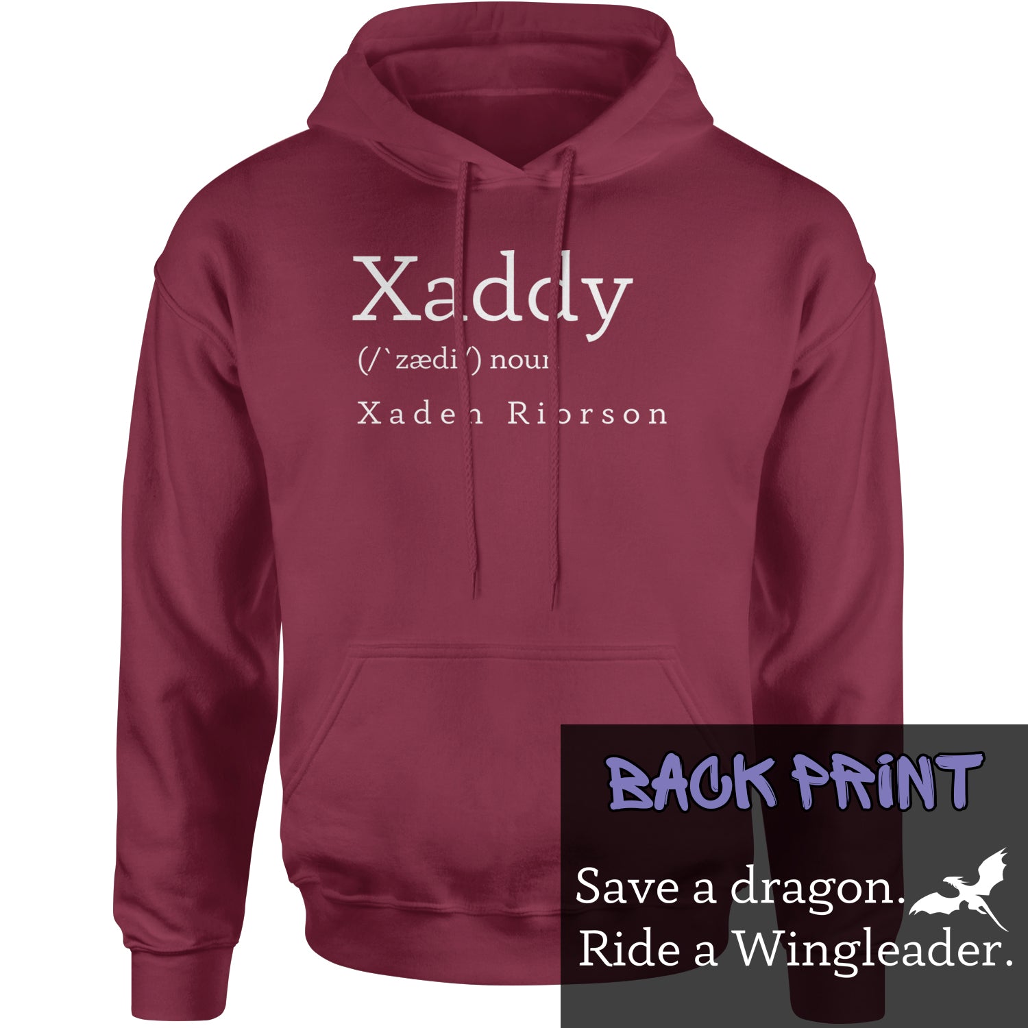 Xaddy Save A Dragon Ride A Wingleader Adult Hoodie Sweatshirt Maroon