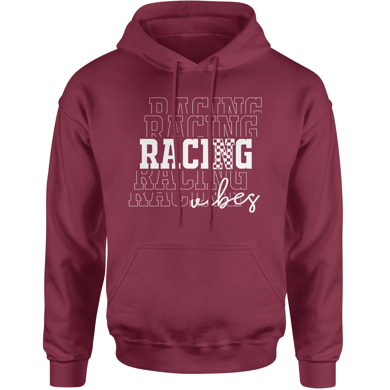 Racing Vibes Adult Hoodie Sweatshirt Maroon