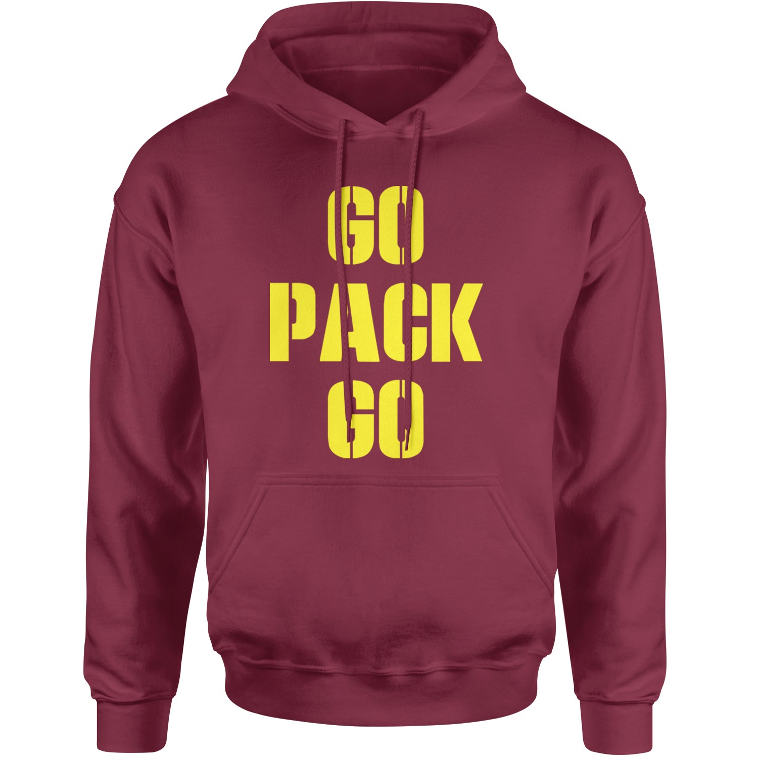 Go Pack Go Green Bay Adult Hoodie Sweatshirt Maroon