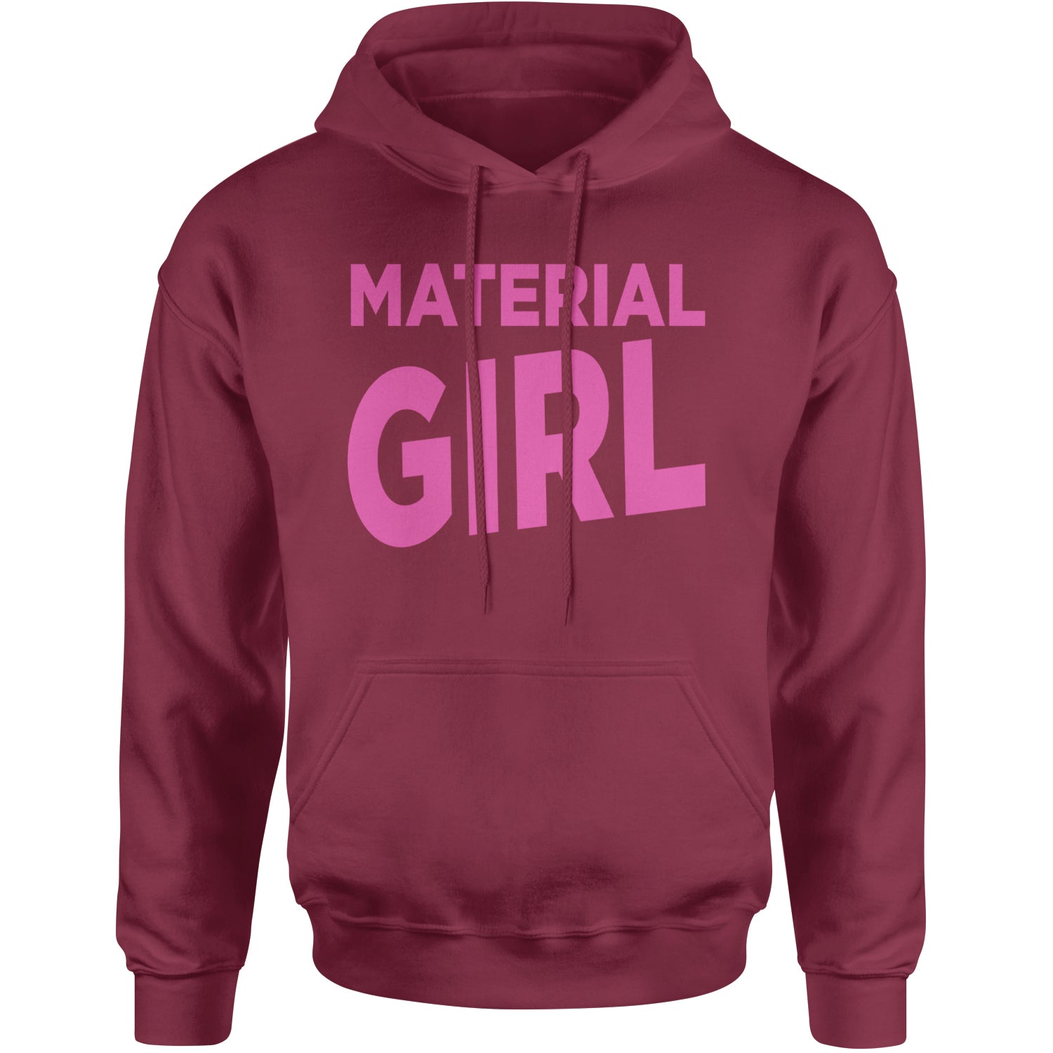 Material Girl 80's Retro Celebration Adult Hoodie Sweatshirt Maroon