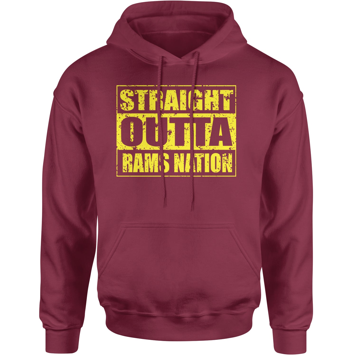 Straight Outta Rams Nation   Adult Hoodie Sweatshirt Maroon