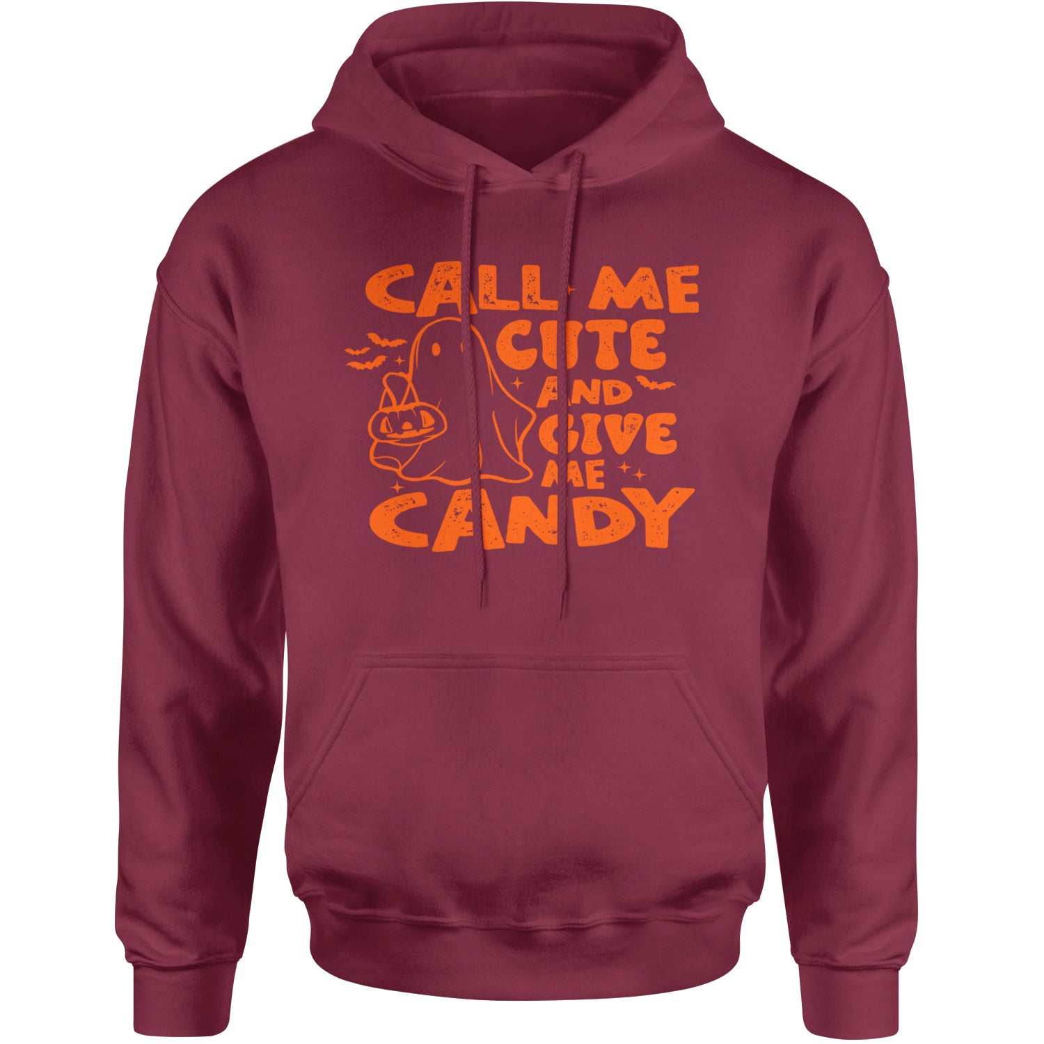 Call Me Cute And Give Me Candy Adult Hoodie Sweatshirt Maroon