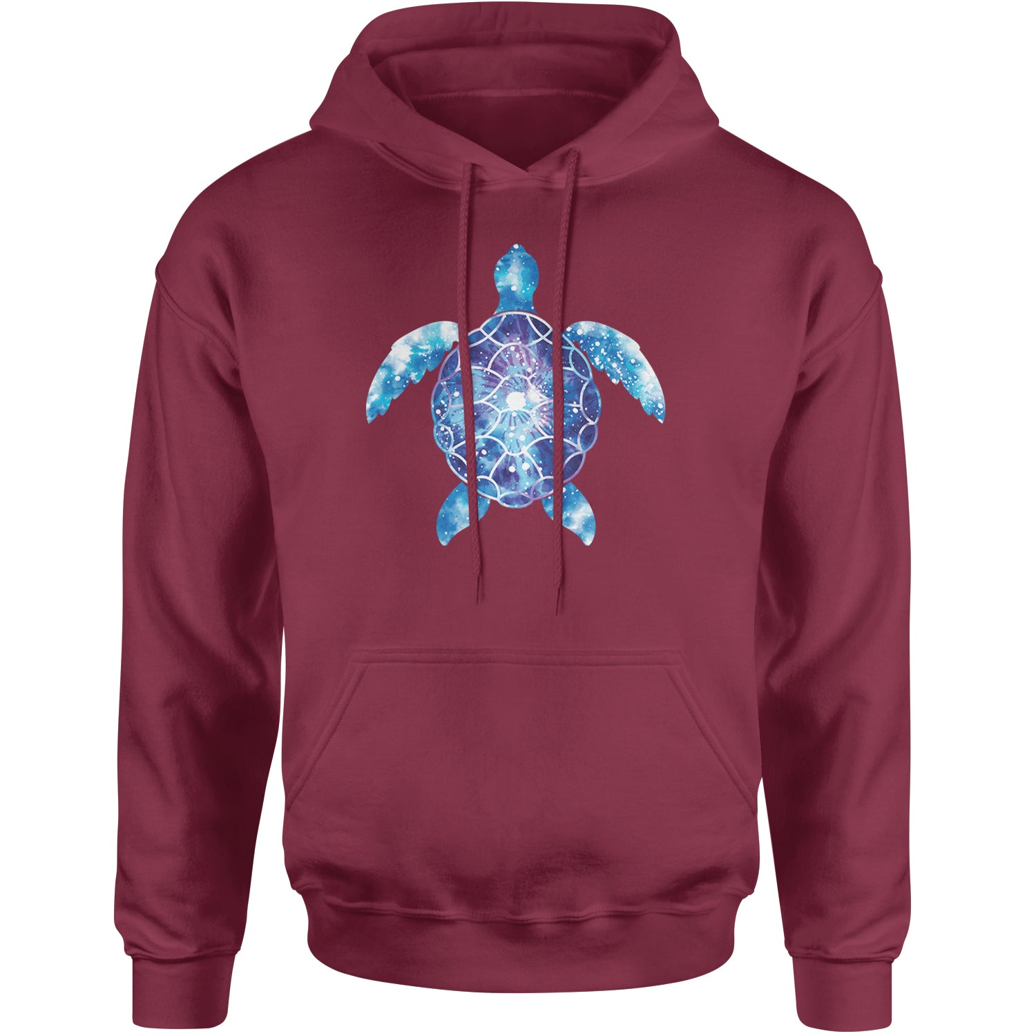 Ocean Aura Tie-Dye Sea Turtle Adult Hoodie Sweatshirt Maroon