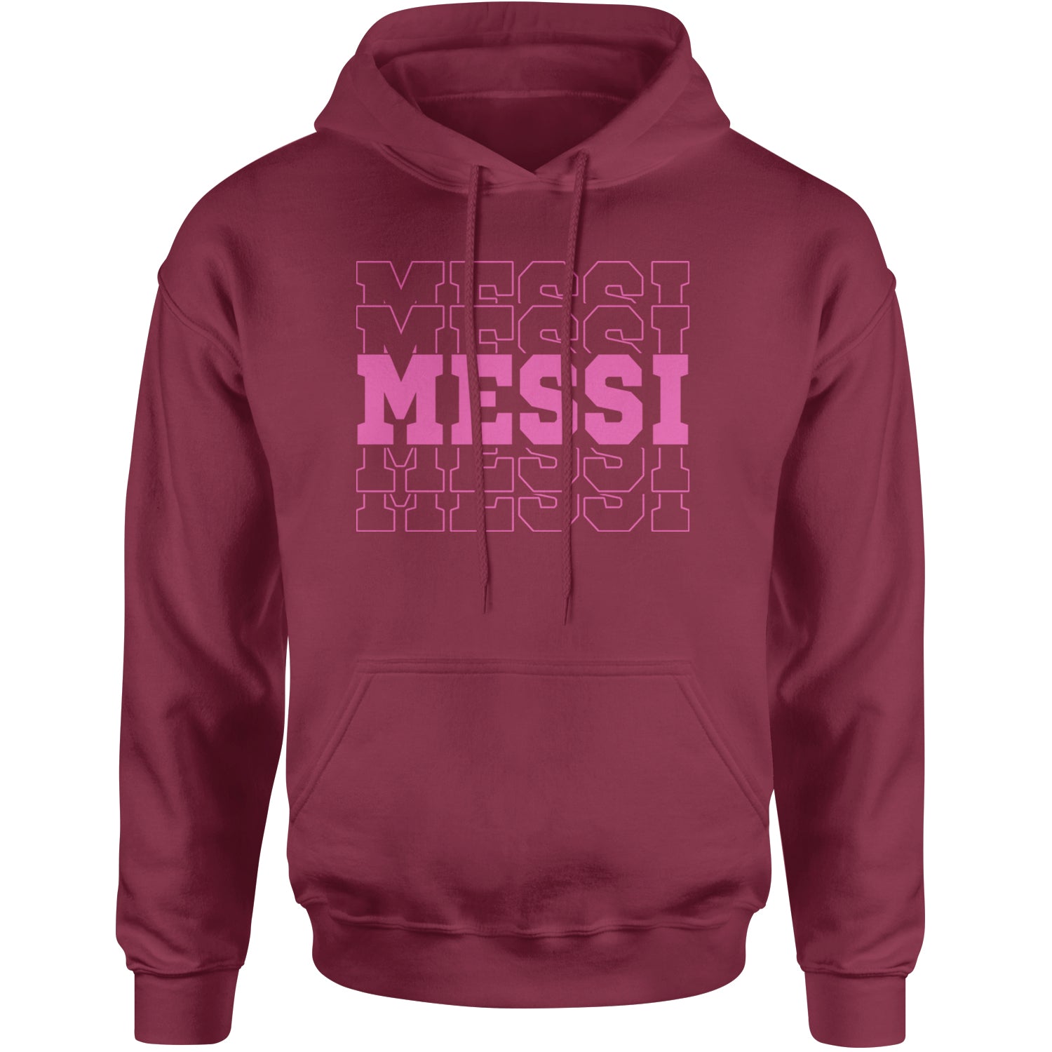 Messi Miami Futbol Adult Hoodie Sweatshirt Maroon