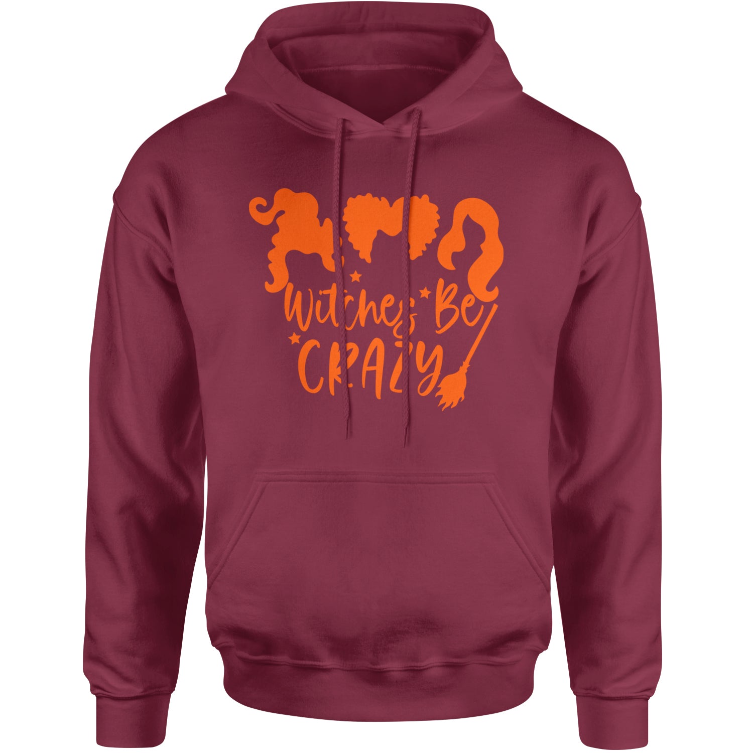 Witches Be Crazy Hocus Pocus Adult Hoodie Sweatshirt Maroon