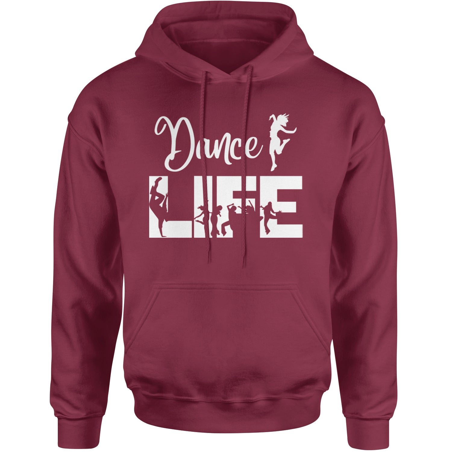 Dance Life Silhouette Dancers Adult Hoodie Sweatshirt Maroon