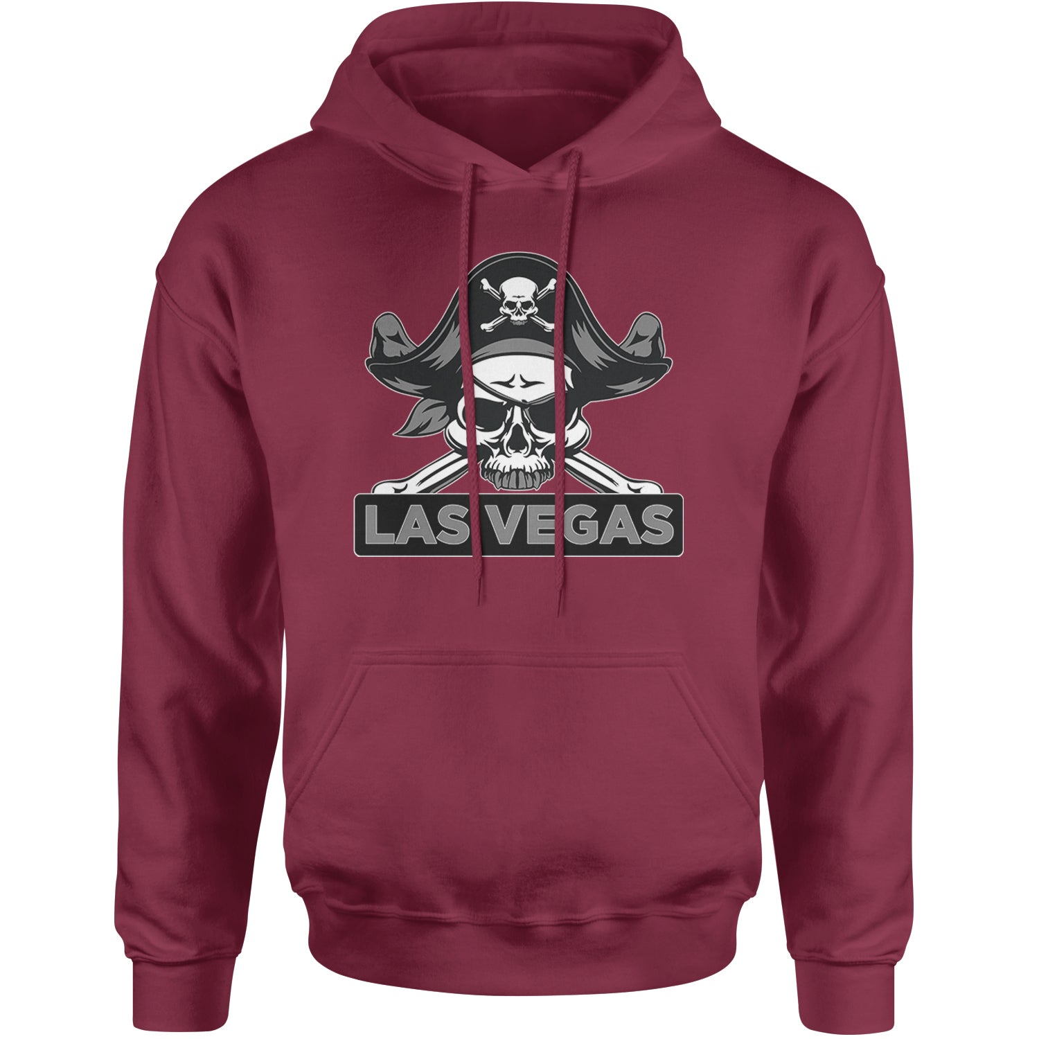 Raider Skull Straight Outta Las Vegas Adult Hoodie Sweatshirt Maroon