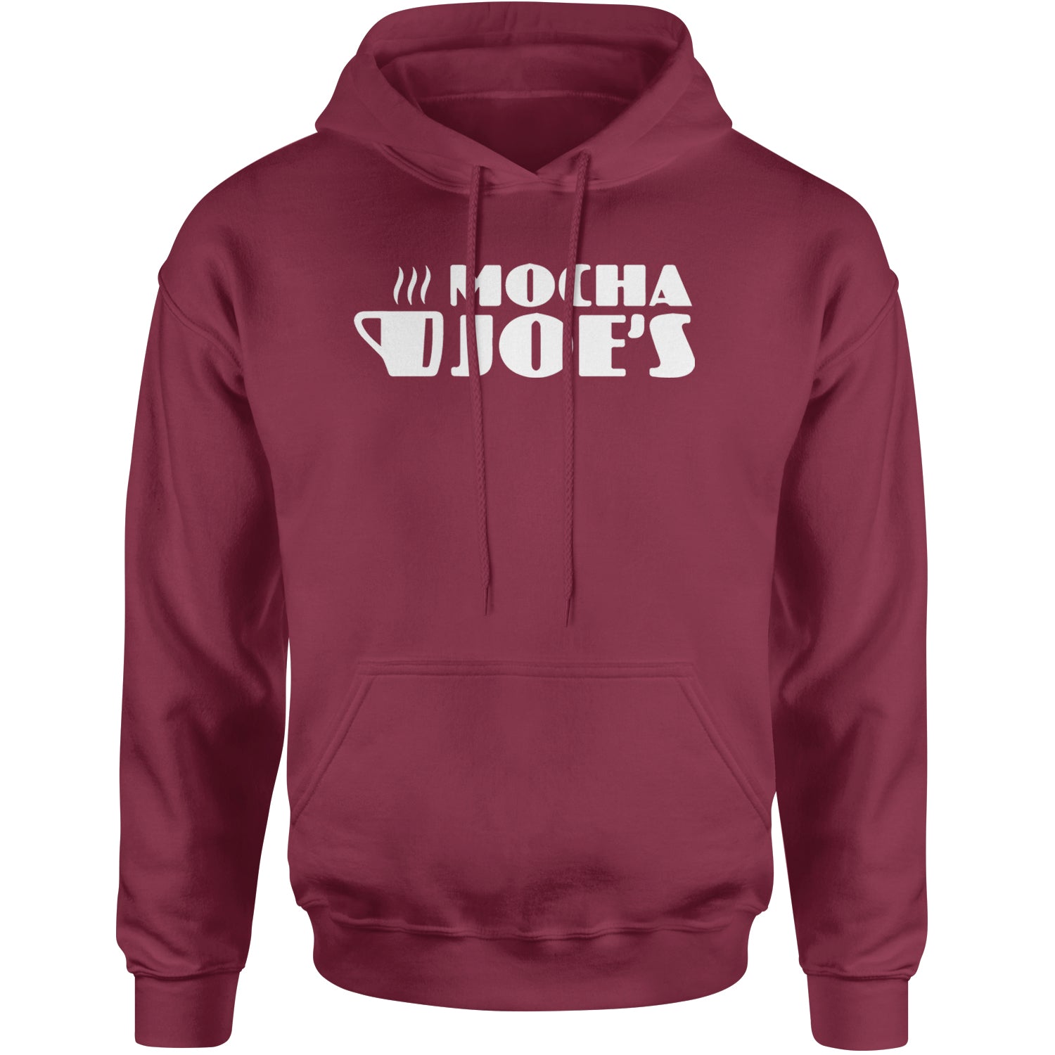 Mocha Joe's Enthusiastic Coffee Adult Hoodie Sweatshirt Maroon