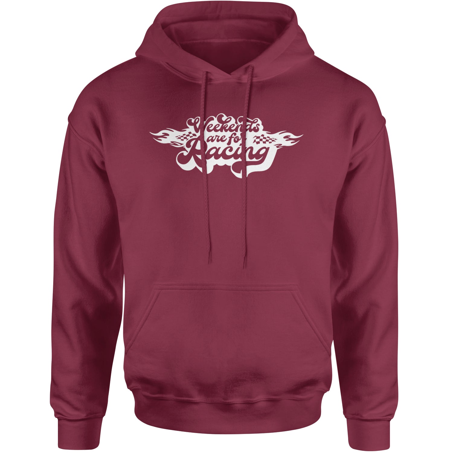 Weekends Are For Racing Adult Hoodie Sweatshirt Maroon