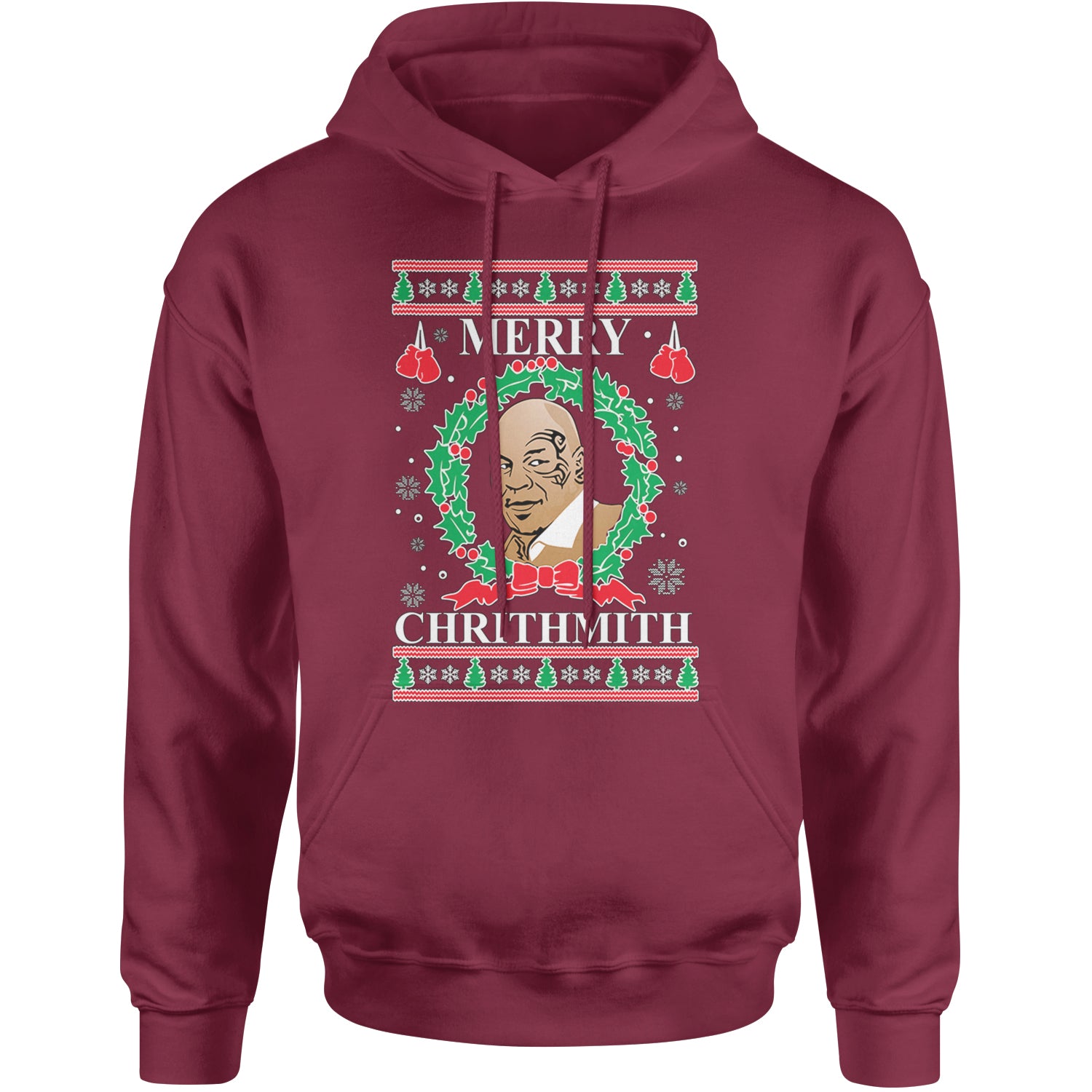 Merry Chrithmith Ugly Christmas Adult Hoodie Sweatshirt Maroon