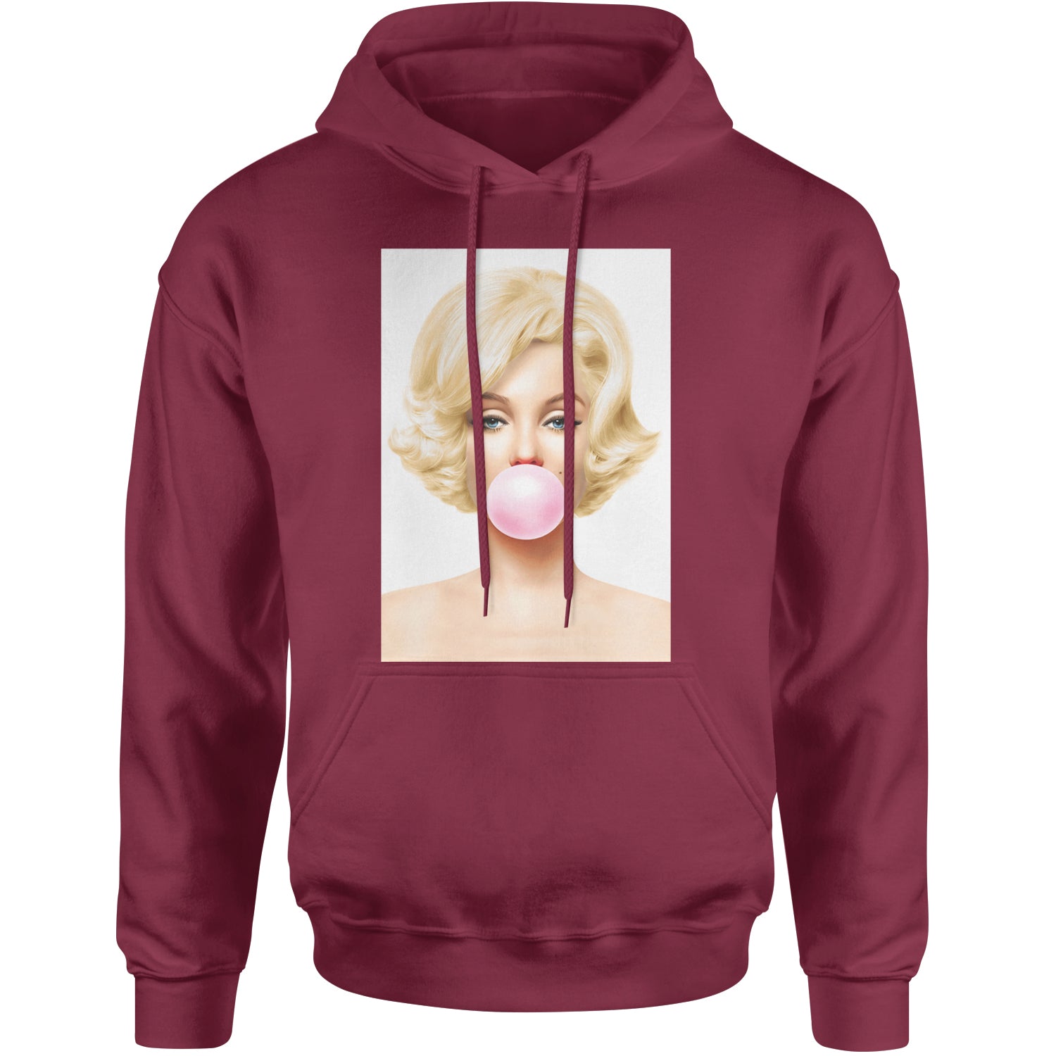 Ms. Monroe Pink Bubble Gum American Icon Adult Hoodie Sweatshirt Maroon