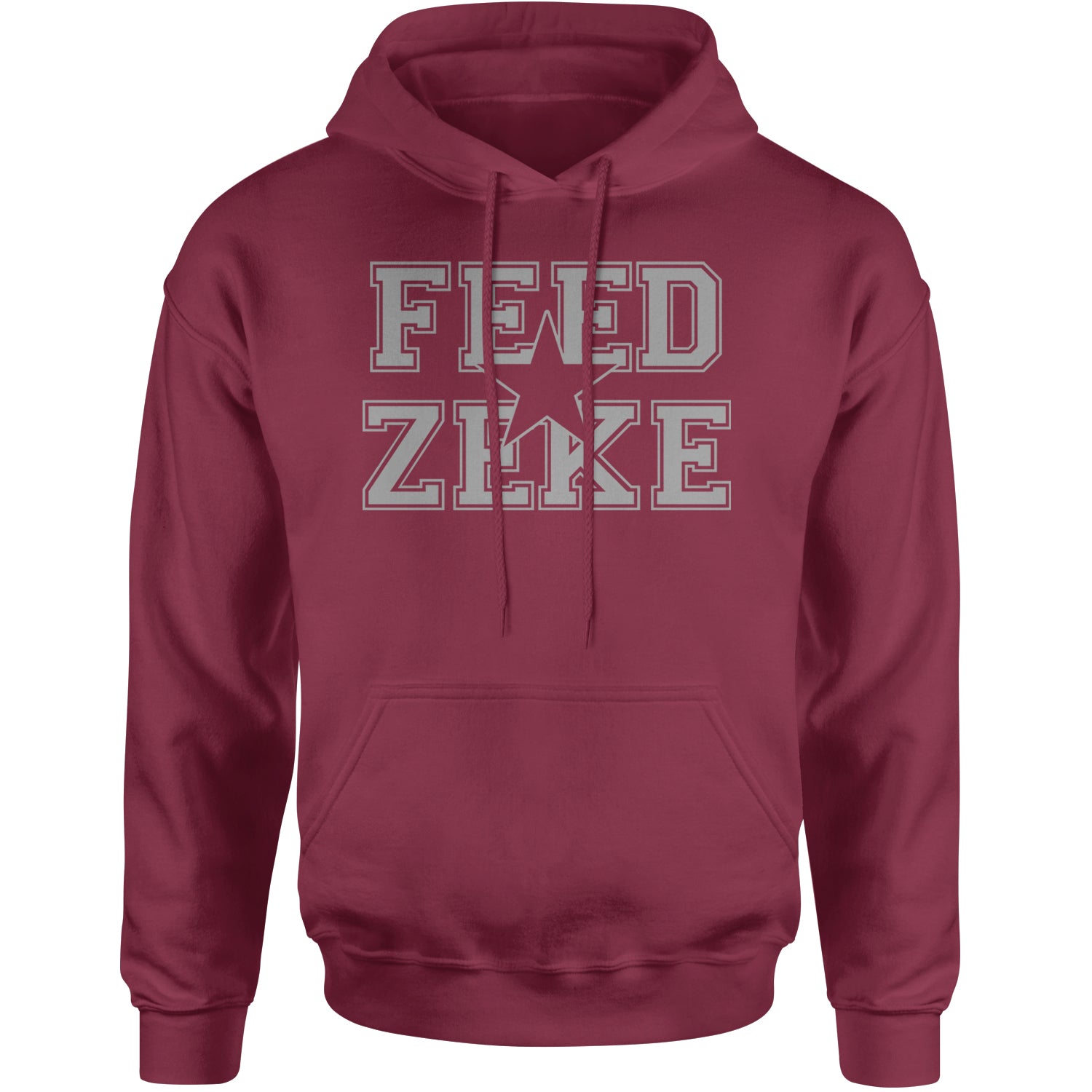 Feed Zeke Football Adult Hoodie Sweatshirt Maroon