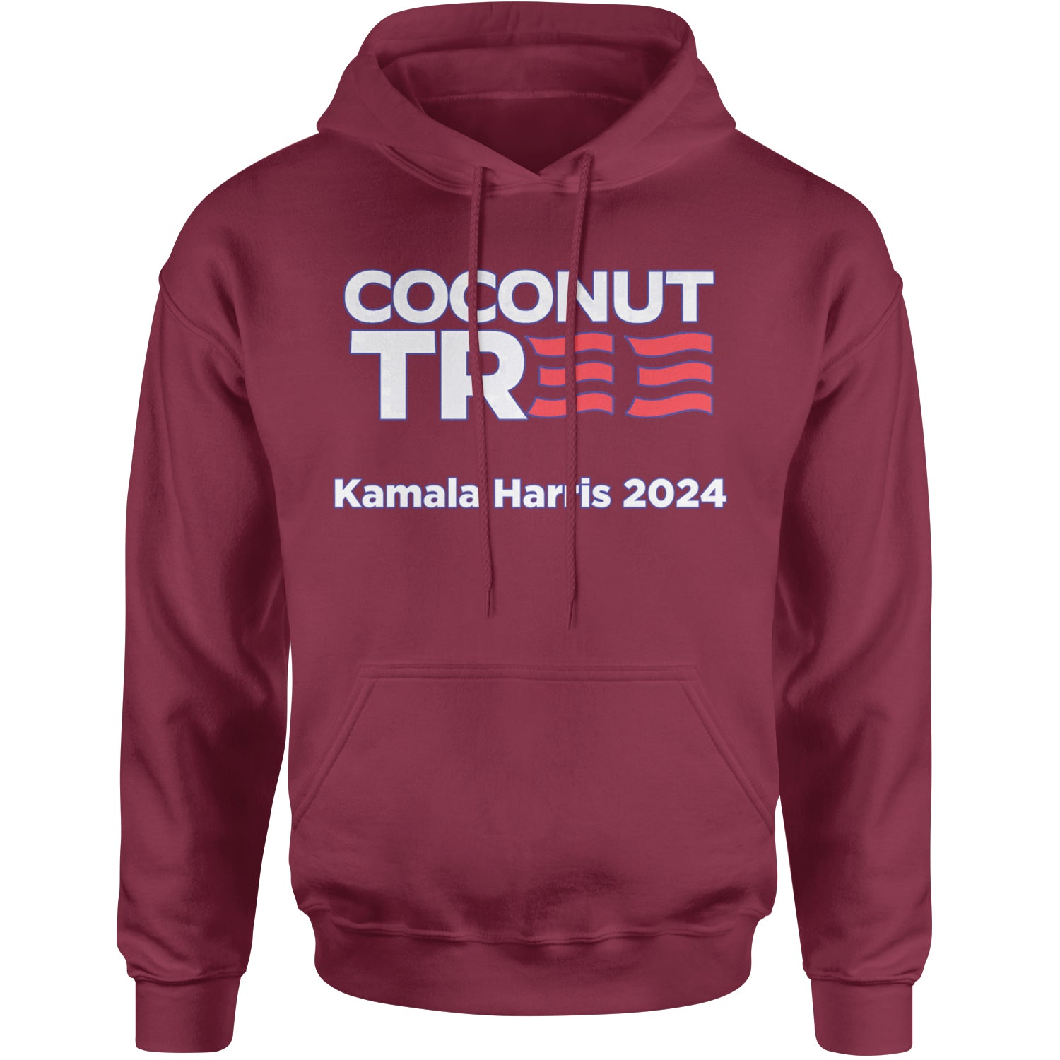 Coconut Tree - Support Kamala Harris For President 2024 Adult Hoodie Sweatshirt Maroon