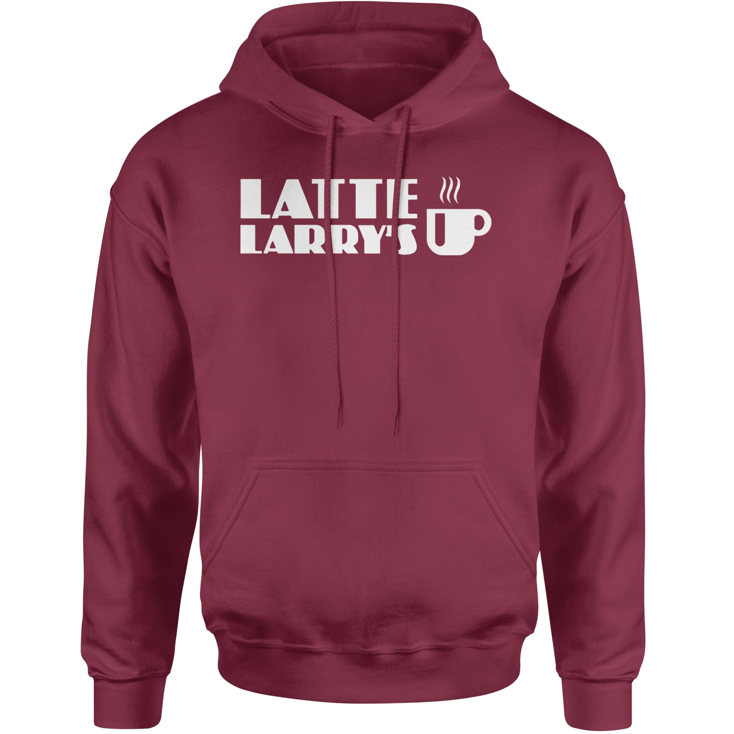 Latte Larry's Enthusiastic Coffee Adult Hoodie Sweatshirt Maroon