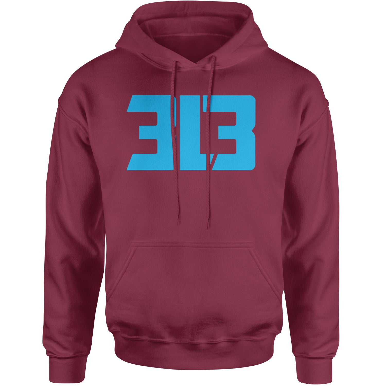 3L3 From The 313 Detroit Football Adult Hoodie Sweatshirt Maroon