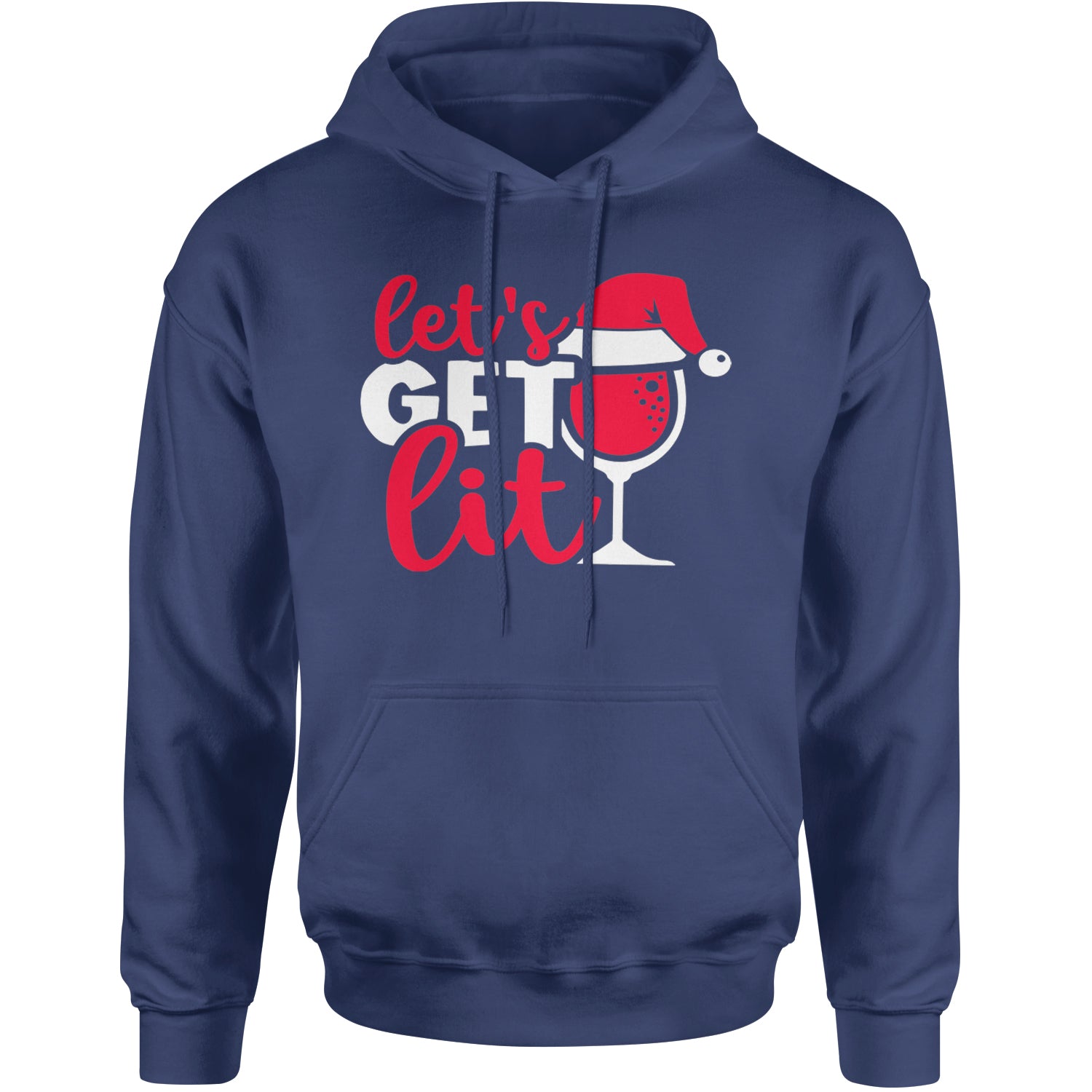 Let’s Get Lit Adult Hoodie Sweatshirt Navy Blue