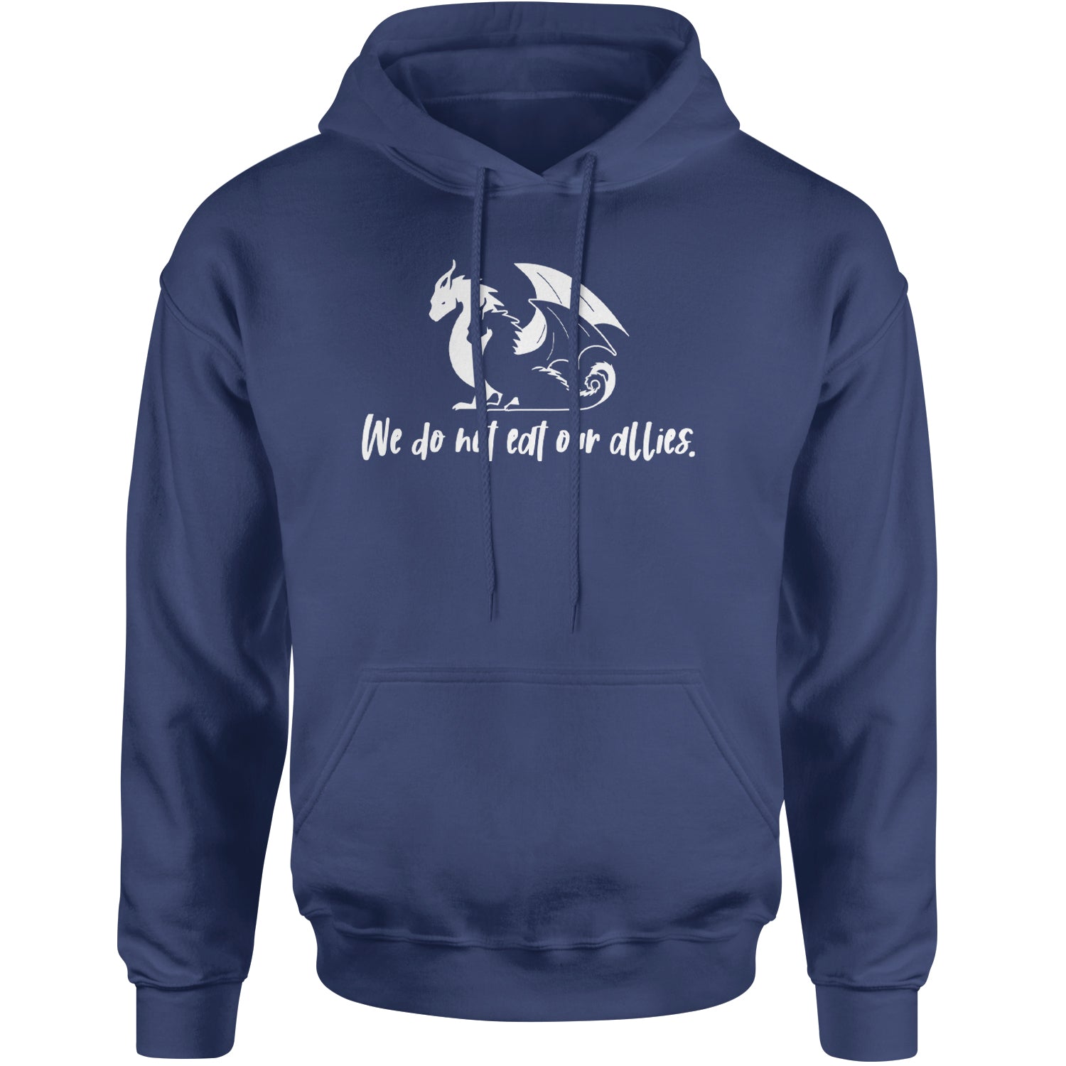 We Do Not Eat Our Allies Fourth Wing Basgiath Adult Hoodie Sweatshirt Navy Blue