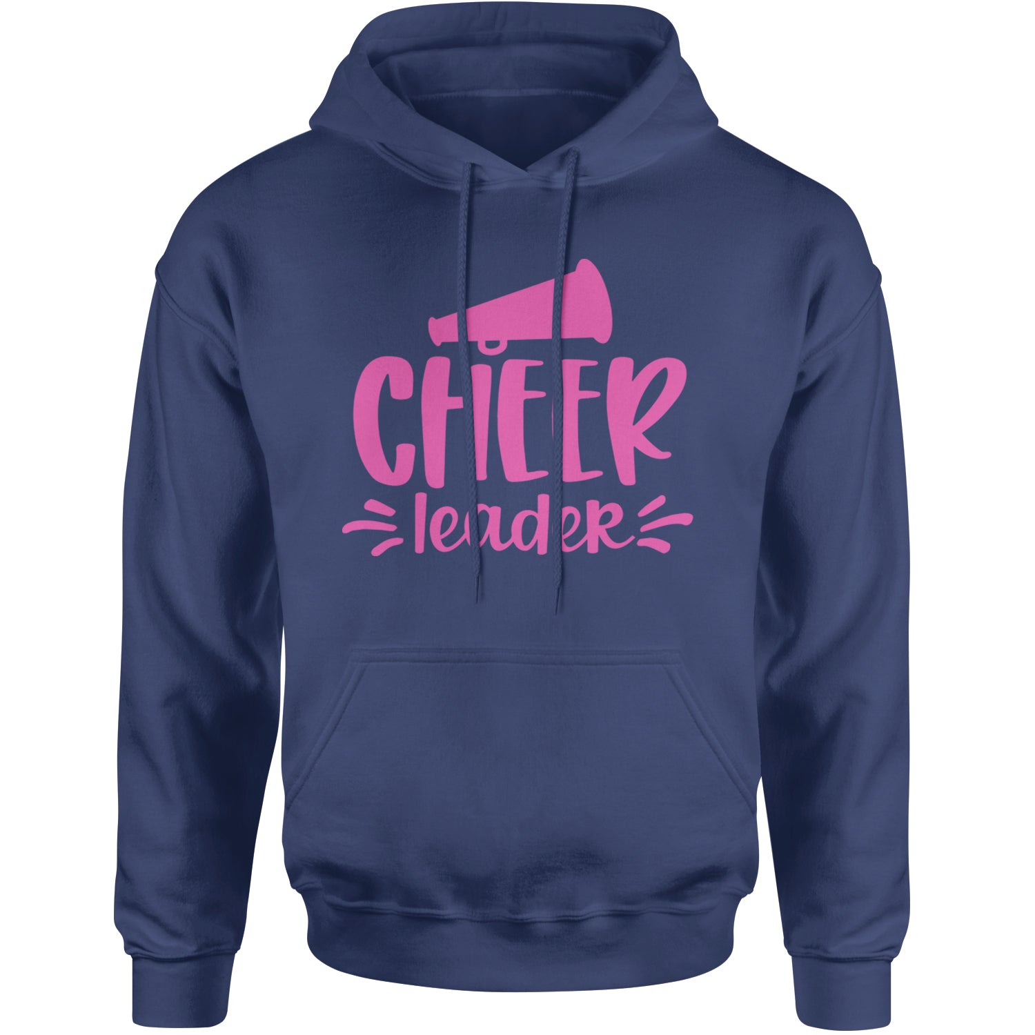 Cheerleader Bullhorn Adult Hoodie Sweatshirt Navy Blue