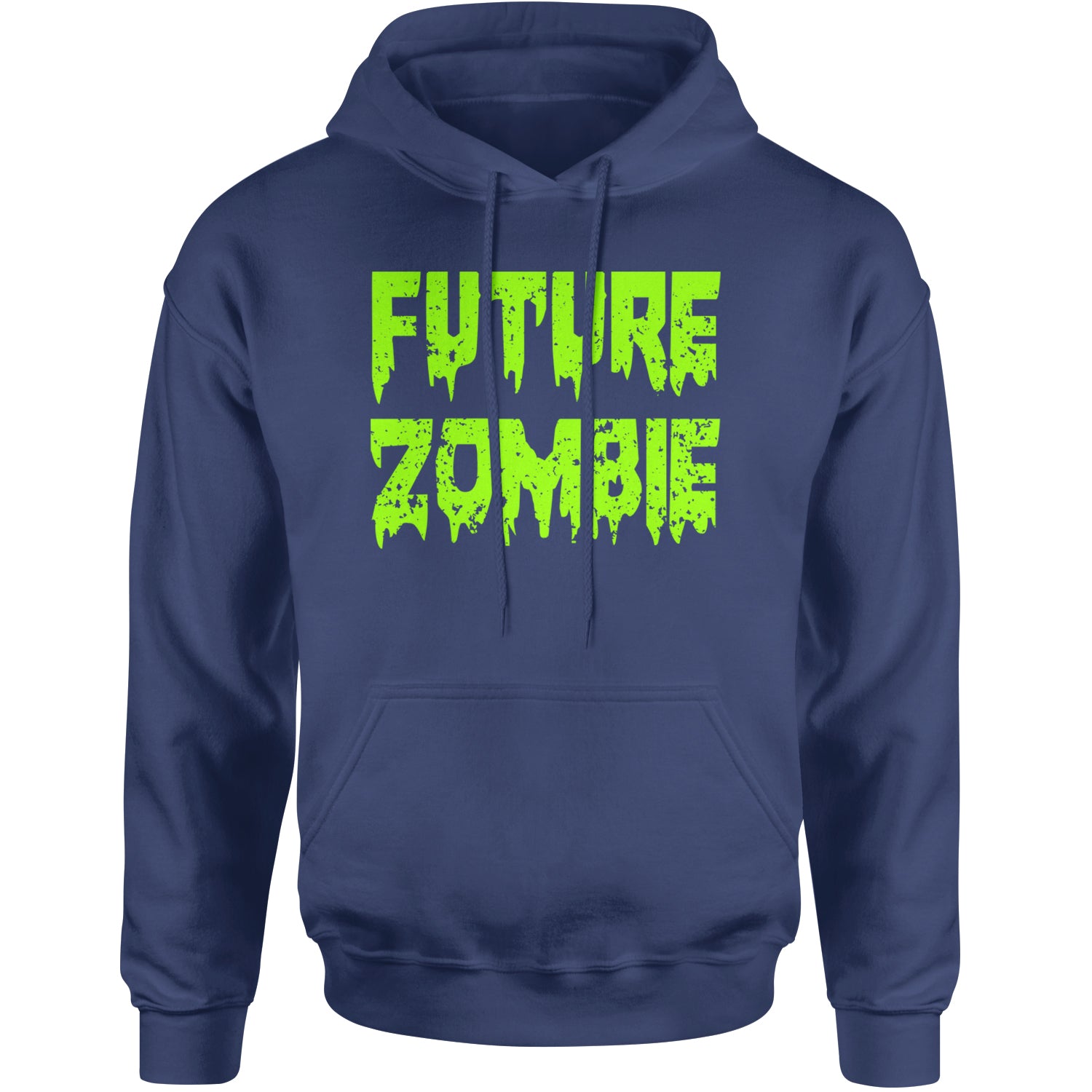 Future Zombie Horror Adult Hoodie Sweatshirt Navy Blue