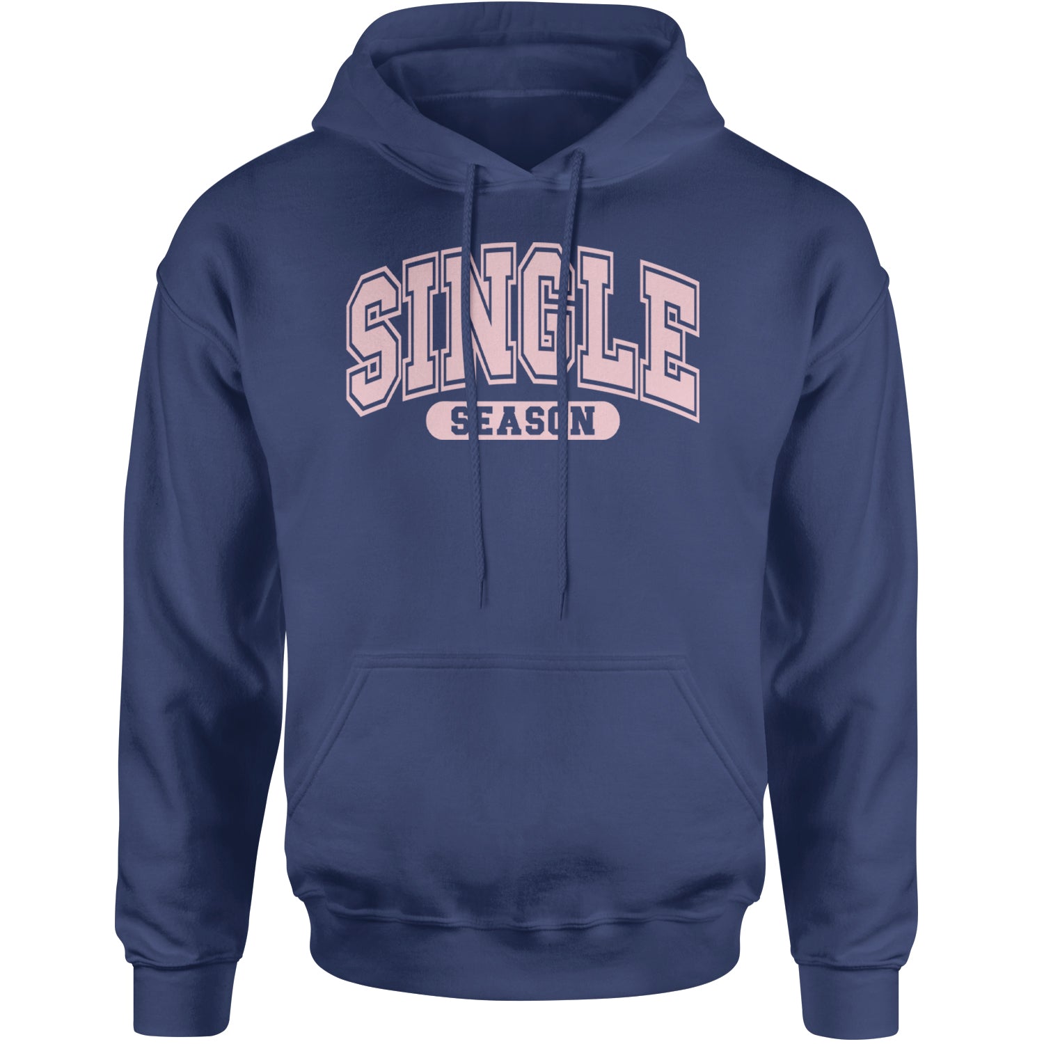 Single Season Valentine's Day Adult Hoodie Sweatshirt Navy Blue