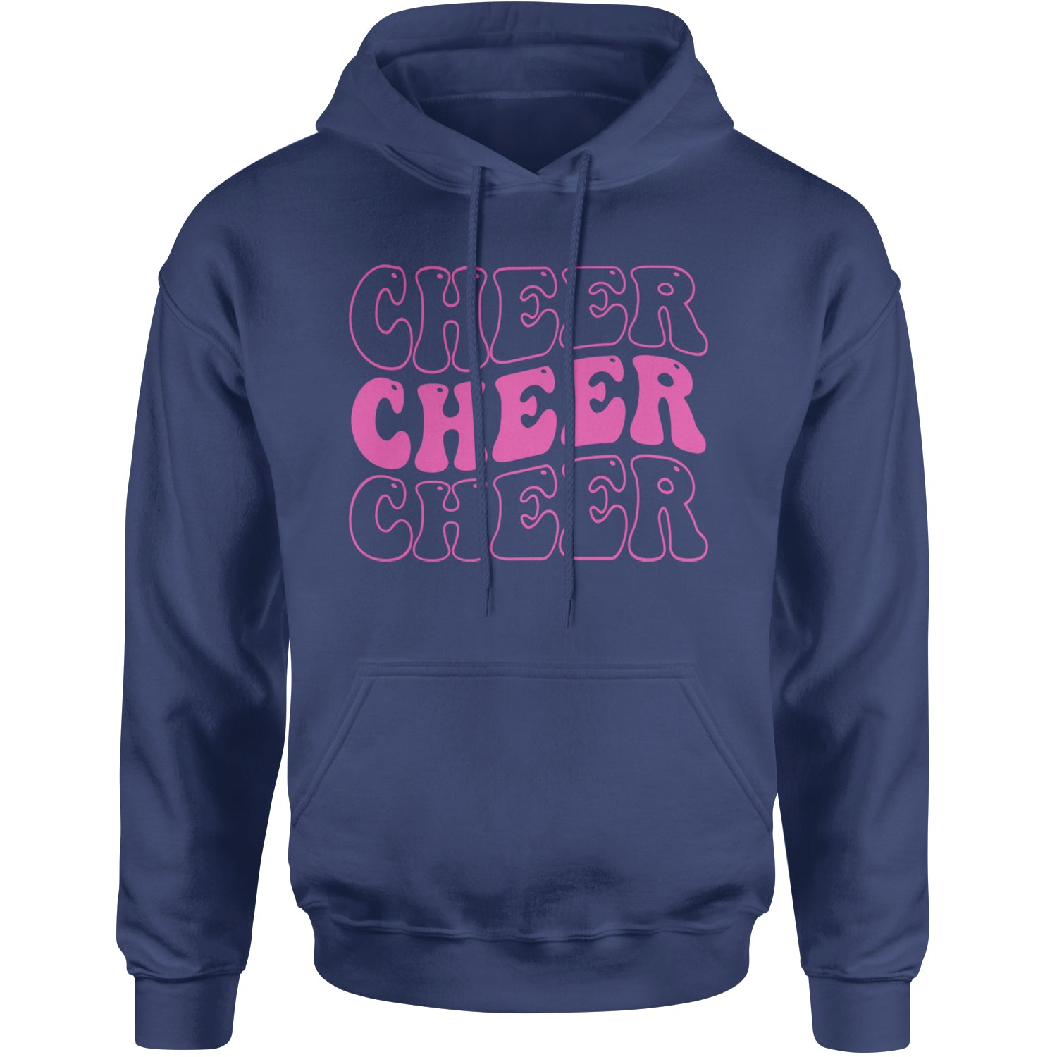 Cheer Cheer Cheer Adult Hoodie Sweatshirt Navy Blue