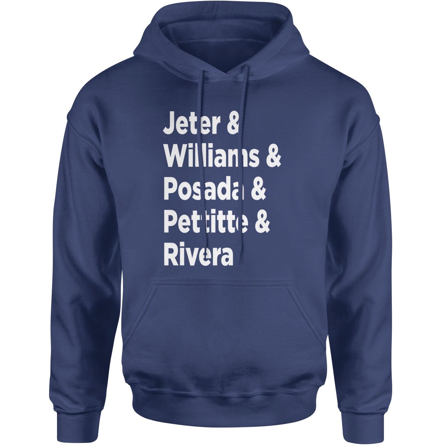 Jeter & Williams & Posada & Pettitte & Rivera Adult Hoodie Sweatshirt Navy Blue