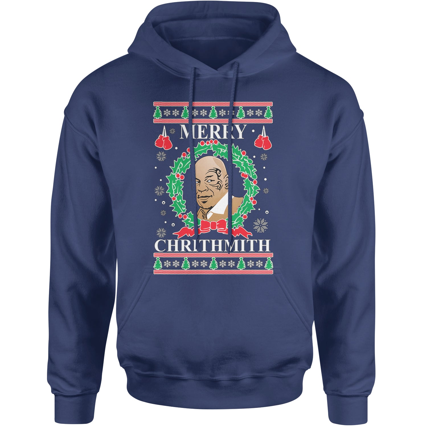 Merry Chrithmith Ugly Christmas Adult Hoodie Sweatshirt Navy Blue