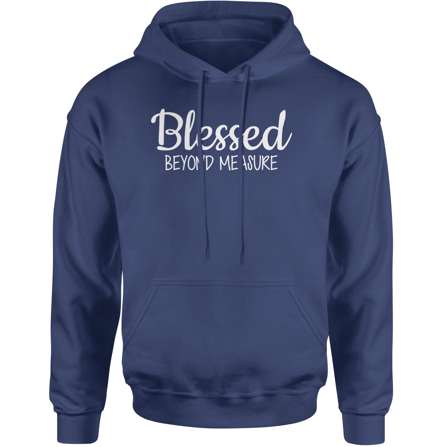 Blessed Beyond Measure Adult Hoodie Sweatshirt Navy Blue