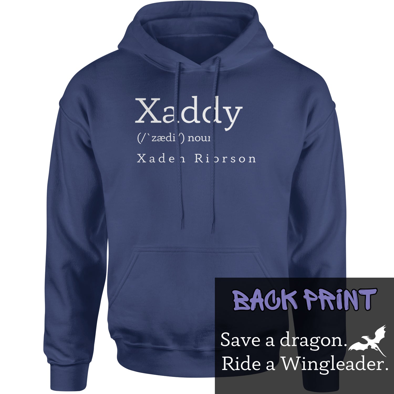 Xaddy Save A Dragon Ride A Wingleader Adult Hoodie Sweatshirt Navy Blue