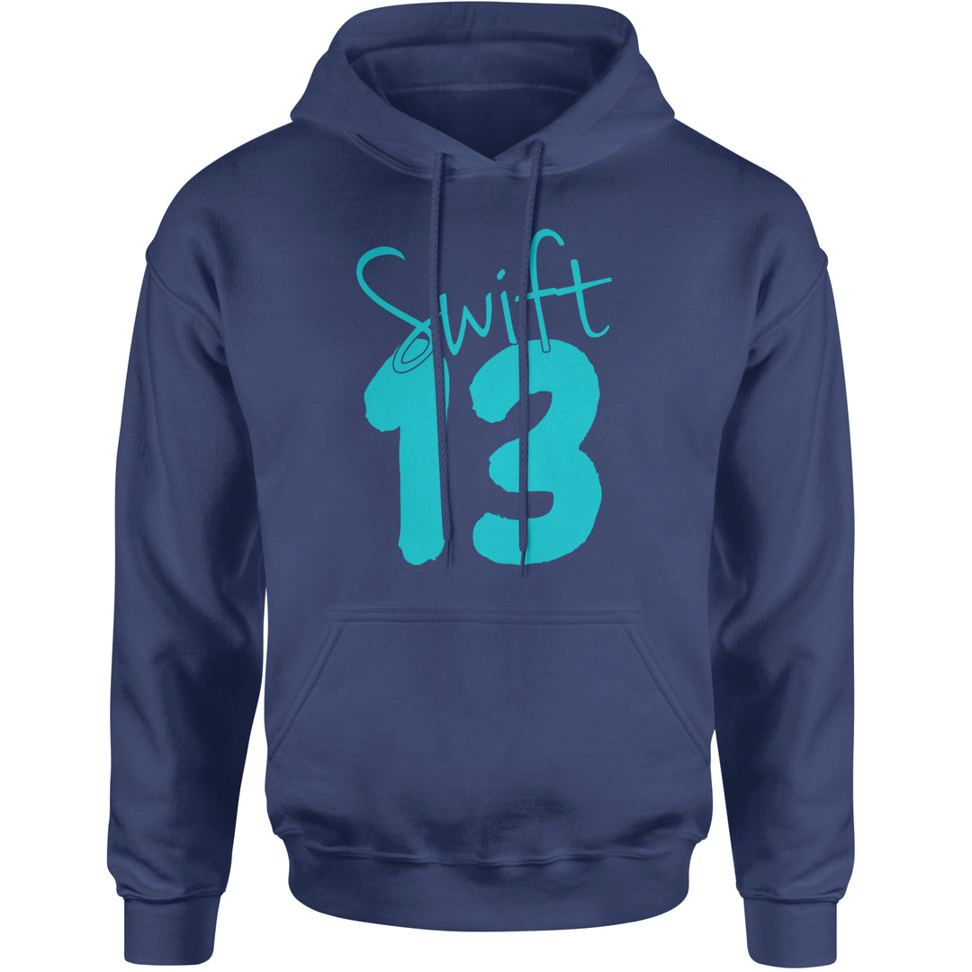 13 Swift 13 Lucky Number Era TTPD Adult Hoodie Sweatshirt Navy Blue