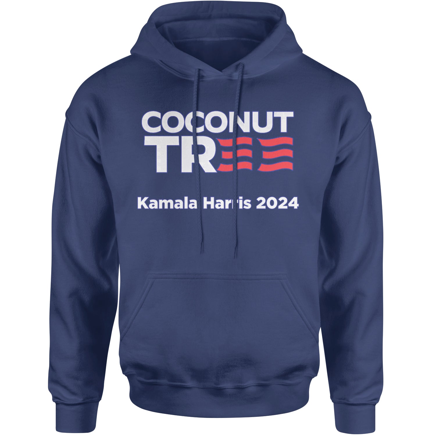 Coconut Tree - Support Kamala Harris For President 2024 Adult Hoodie Sweatshirt Navy Blue