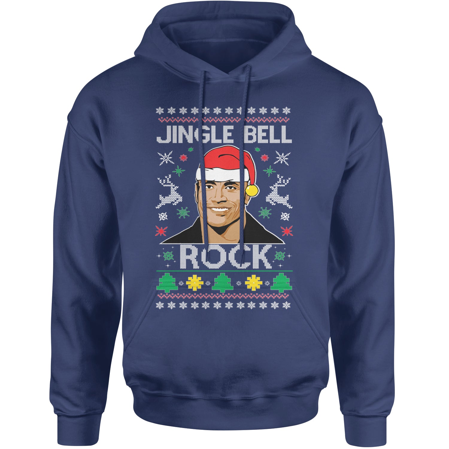 Jingle Bell Rock Ugly Christmas Adult Hoodie Sweatshirt Navy Blue