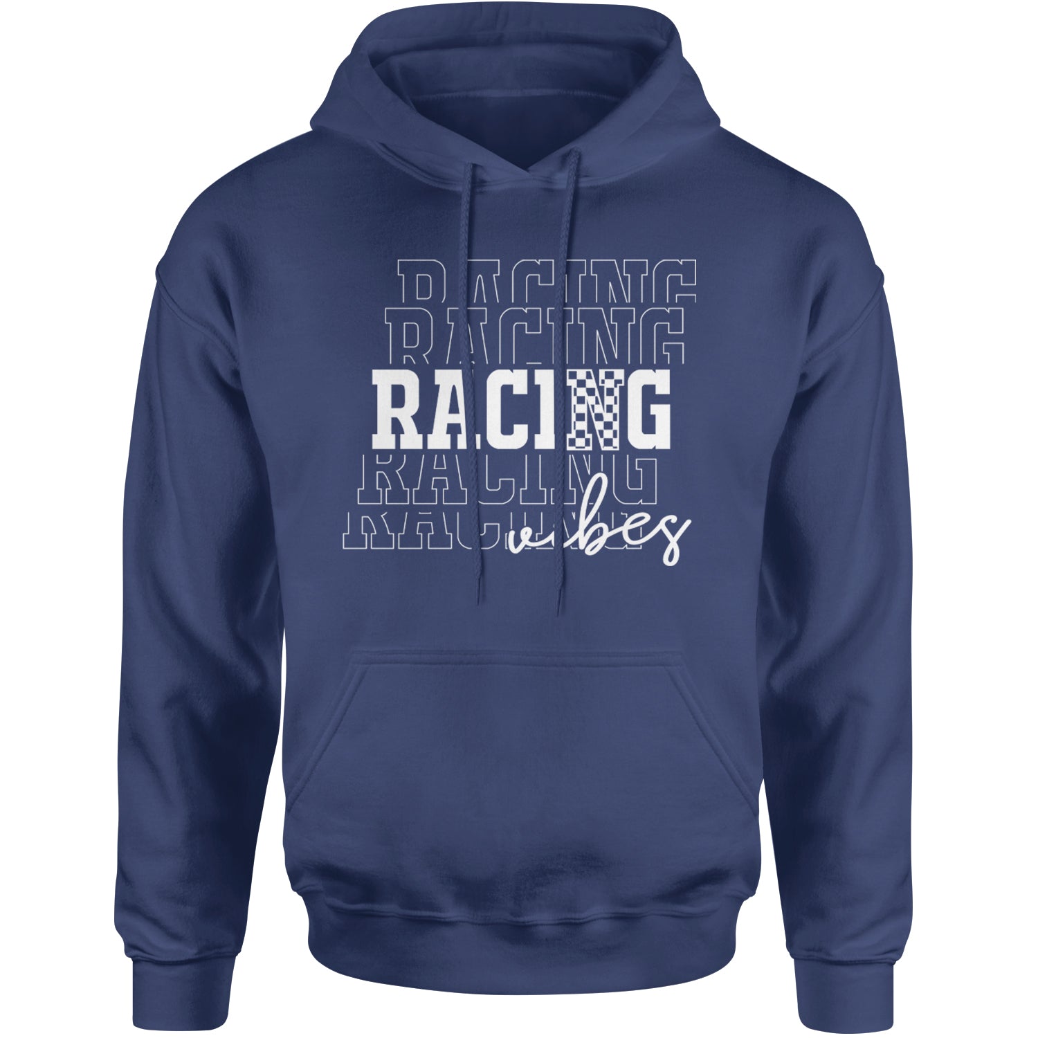 Racing Vibes Adult Hoodie Sweatshirt Navy Blue