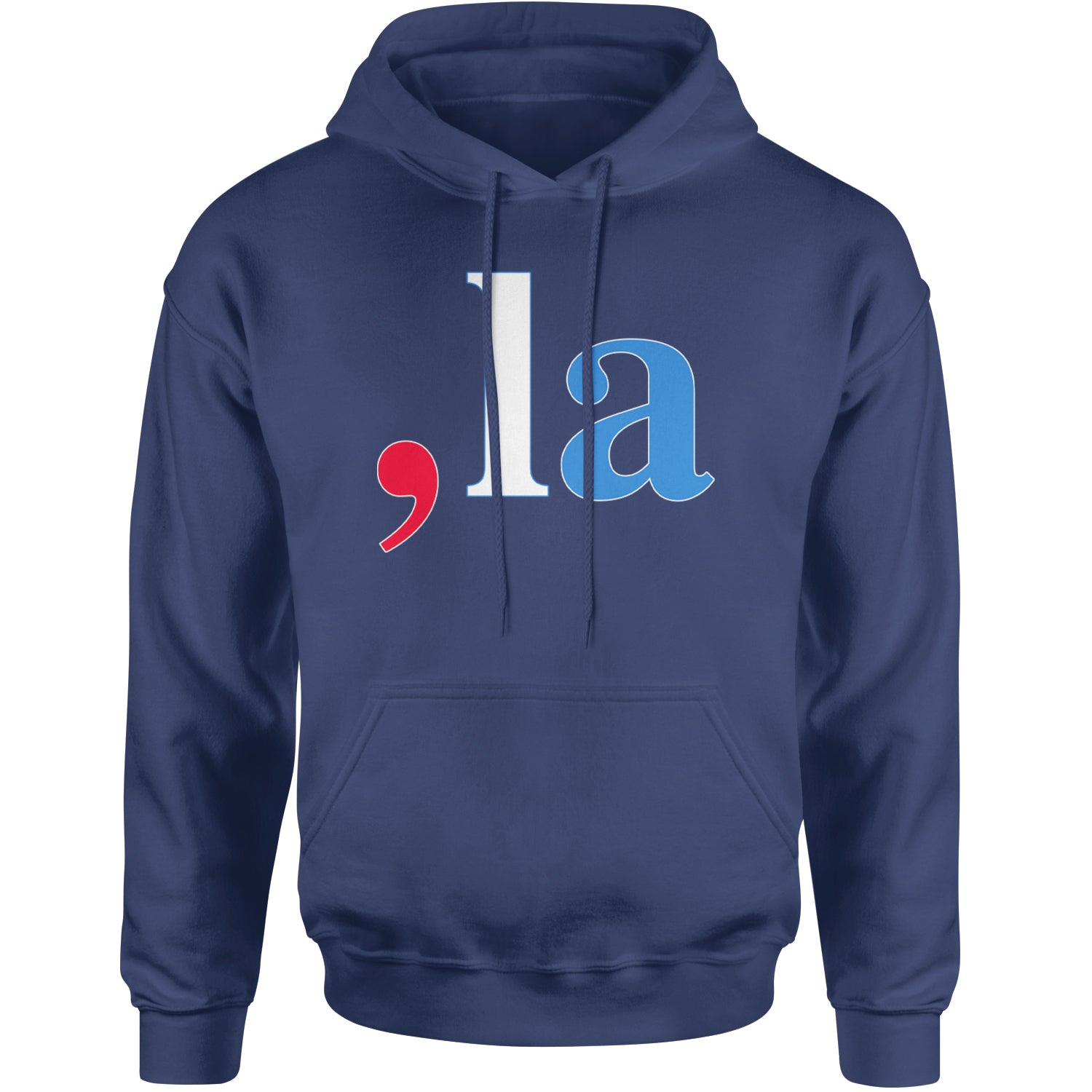 Comma-La - Support Kamala Harris For President 2024 Adult Hoodie Sweatshirt Navy Blue