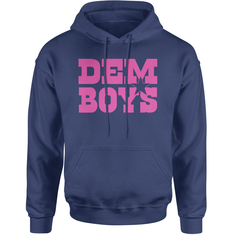 Dem Boys Hot Pink Dallas  Adult Hoodie Sweatshirt Navy Blue