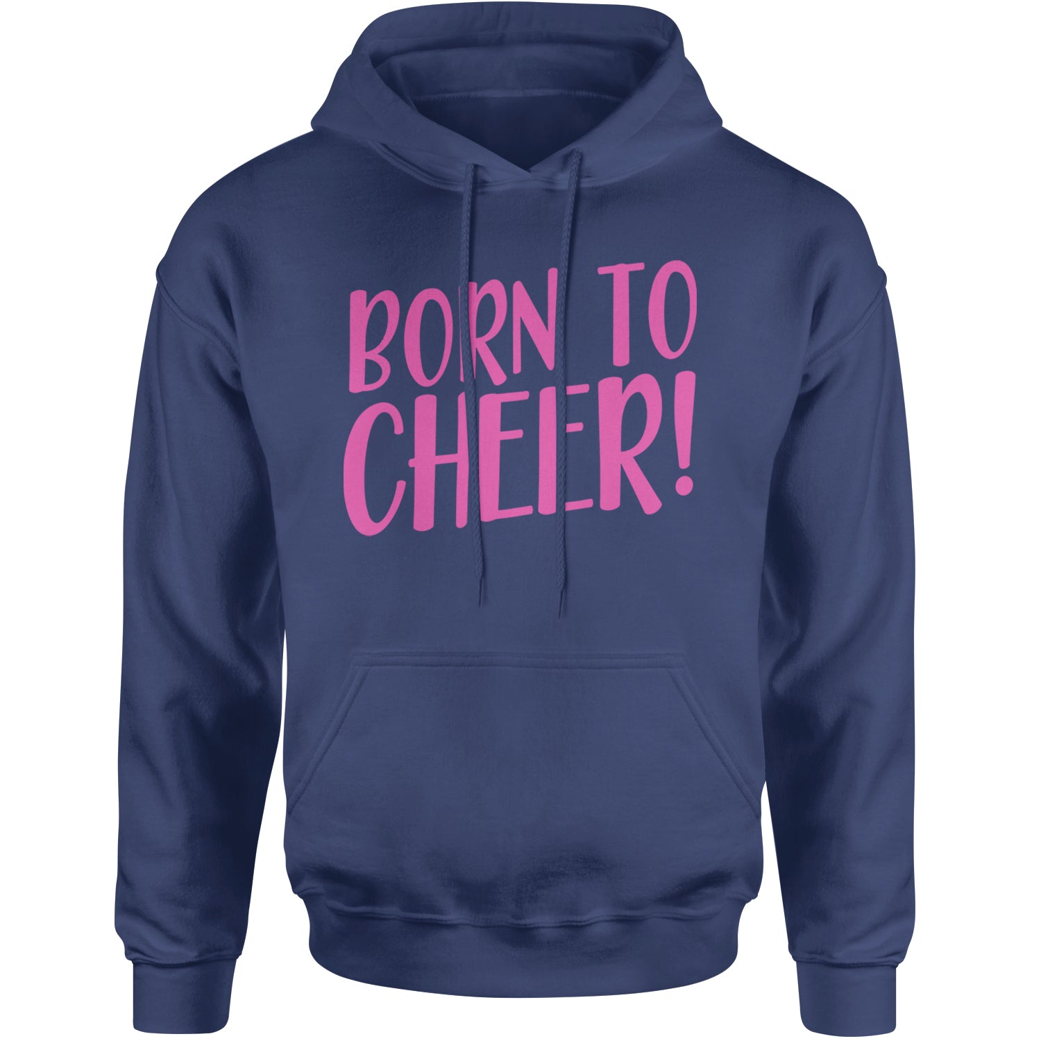 Born To Cheer Adult Hoodie Sweatshirt Navy Blue