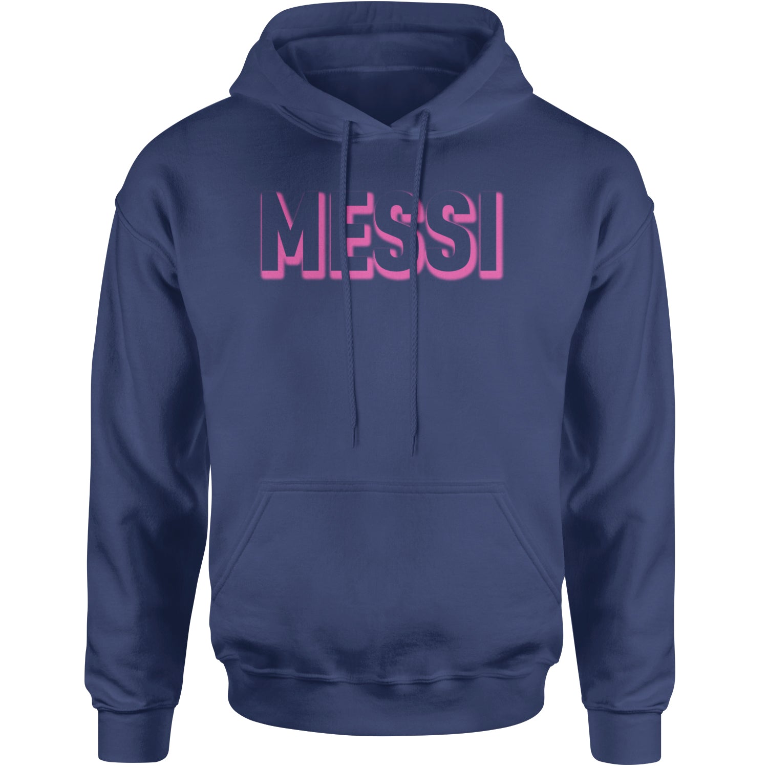 Messi OUTLINE Miami Futbol Adult Hoodie Sweatshirt Navy Blue