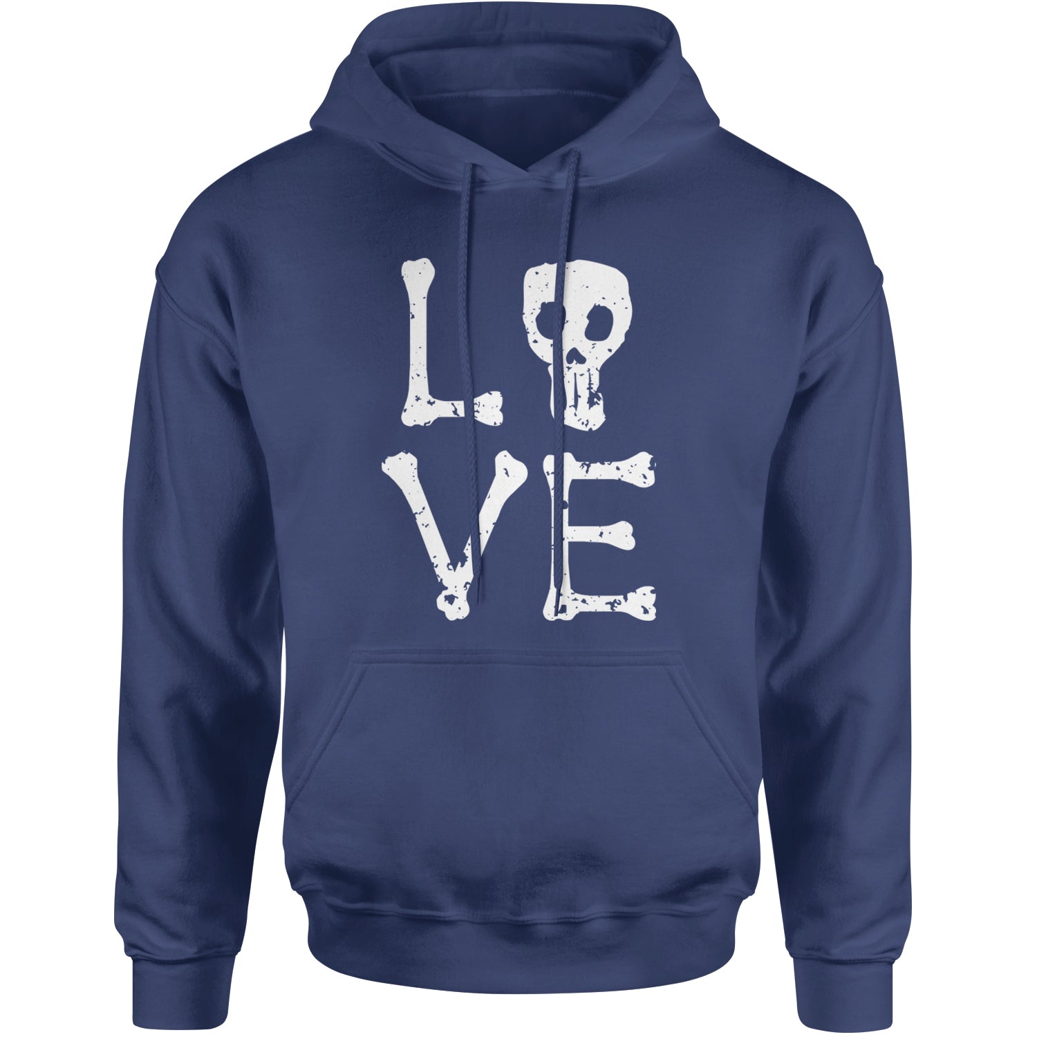 Love Skeleton Bones Adult Hoodie Sweatshirt Navy Blue