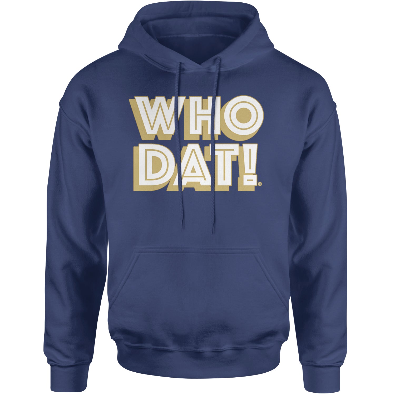 Who Dat Nation Big Bold New Orleans Adult Hoodie Sweatshirt Navy Blue