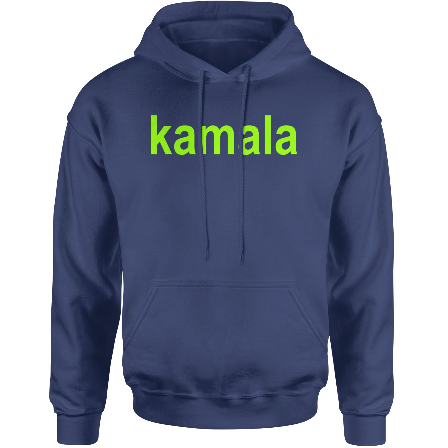 Kamala Bright Green Brat Coconut Tree Adult Hoodie Sweatshirt Navy Blue