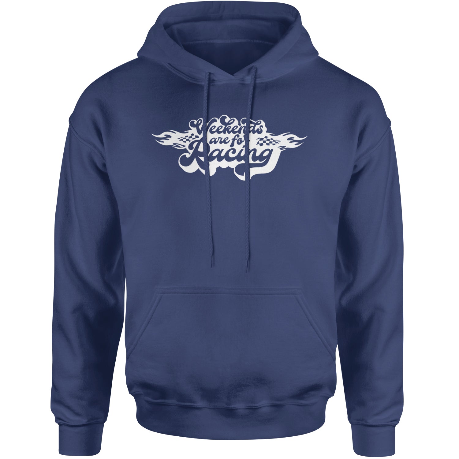 Weekends Are For Racing Adult Hoodie Sweatshirt Navy Blue