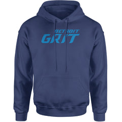 Grit Detroit Football Hard Knocks Adult Hoodie Sweatshirt Navy Blue