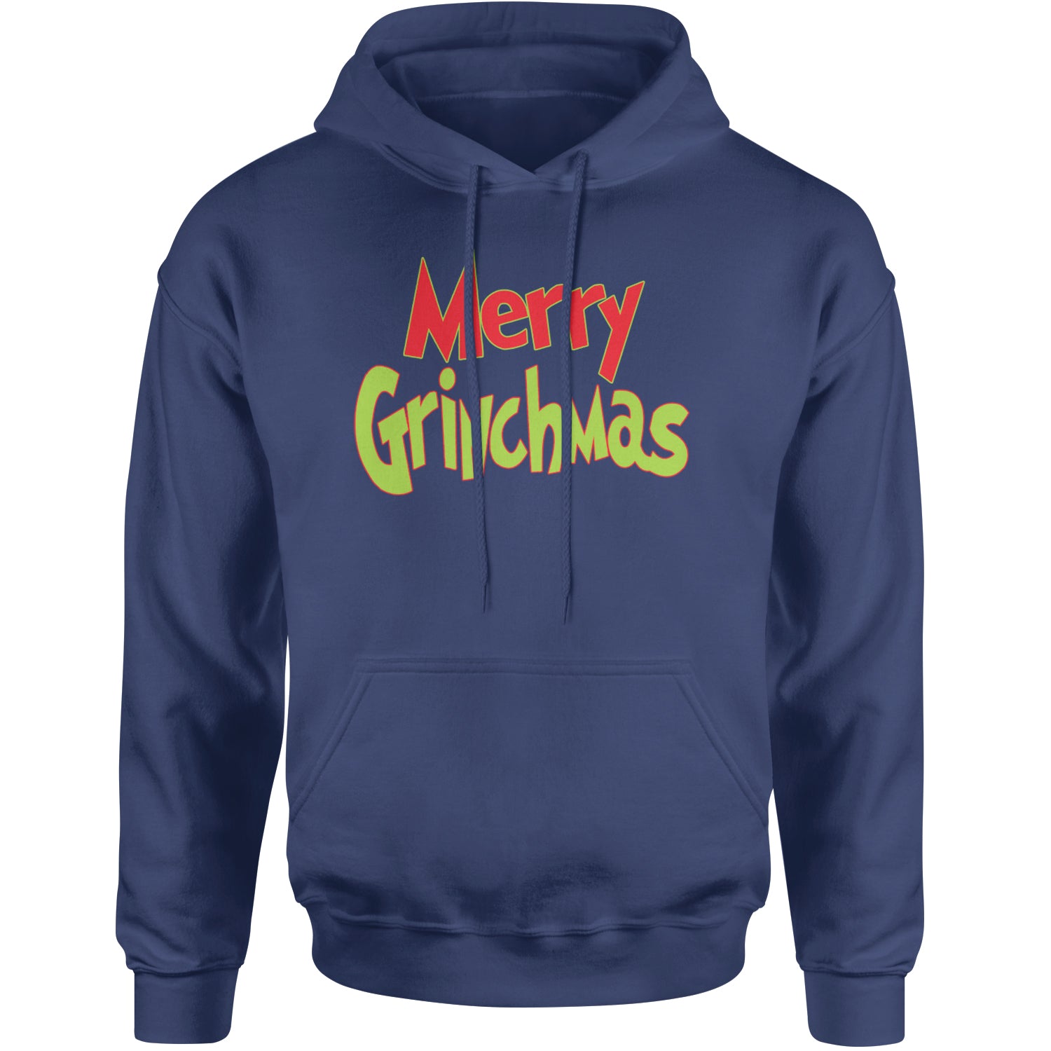 Merry Grinchmas Jolly Merry Christmas Adult Hoodie Sweatshirt Navy Blue