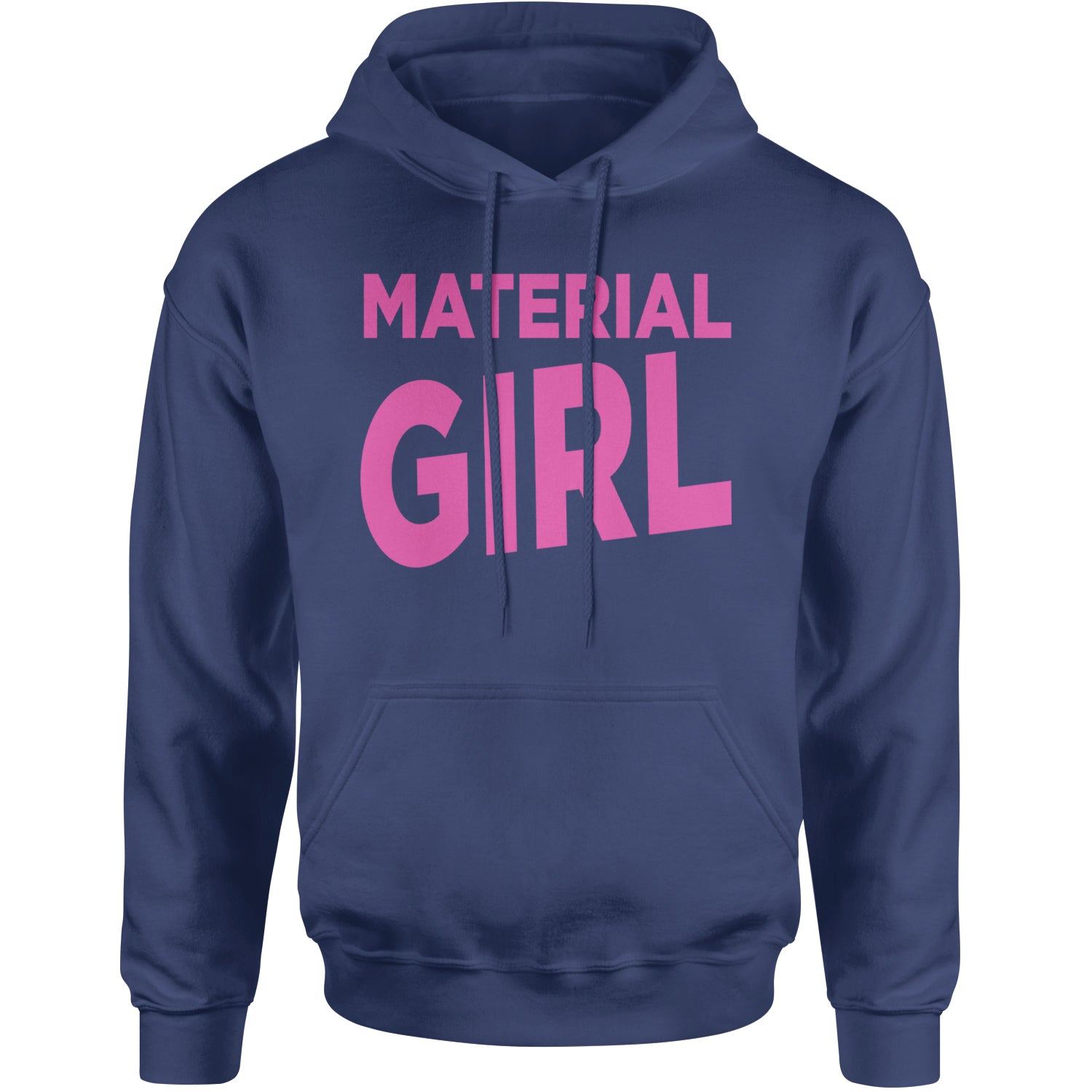 Material Girl 80's Retro Celebration Adult Hoodie Sweatshirt Navy Blue