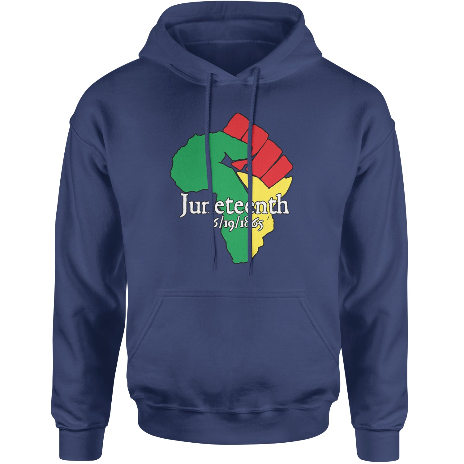 Juneteenth Raised Fist Africa Celebrate Emancipation Day Adult Hoodie Sweatshirt Navy Blue