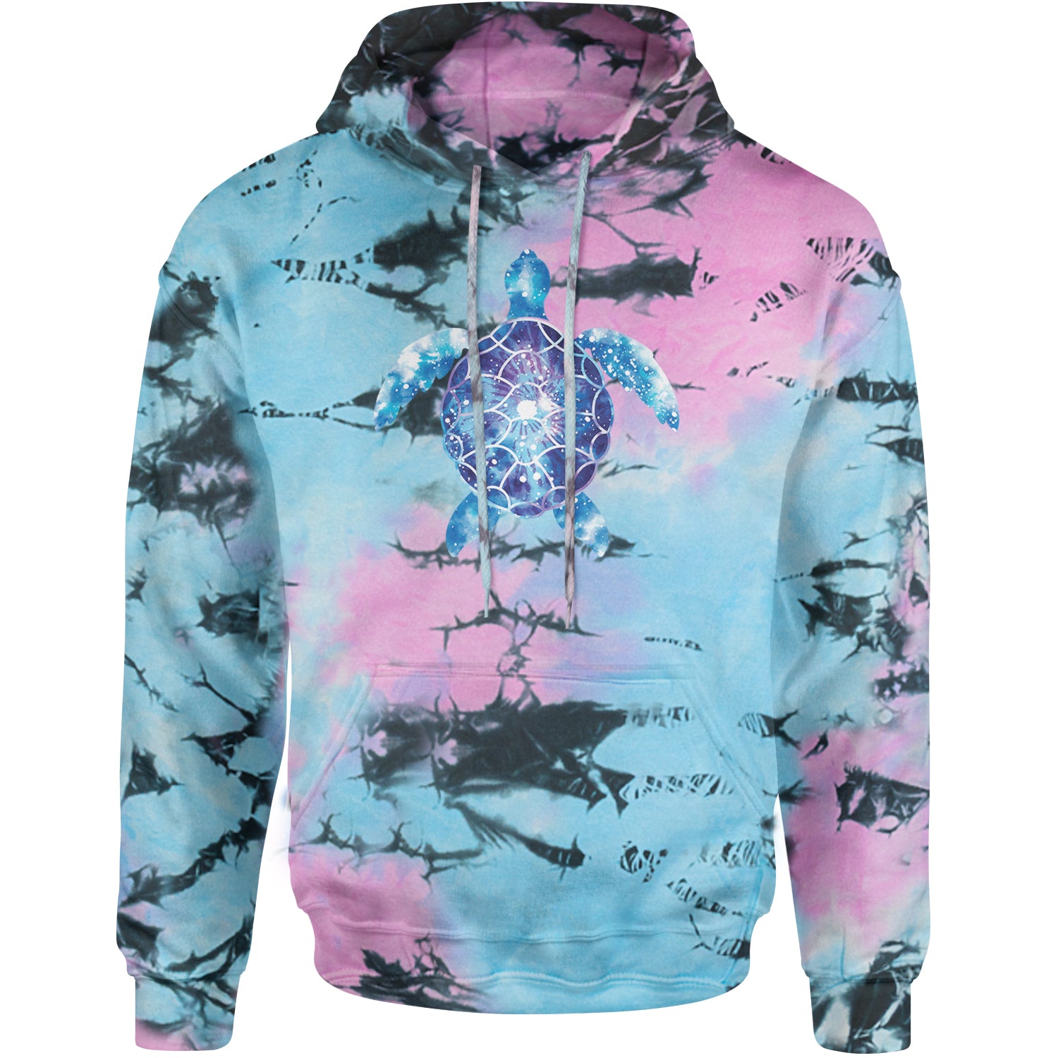 Ocean Aura Tie-Dye Sea Turtle Adult Hoodie Sweatshirt Pacific